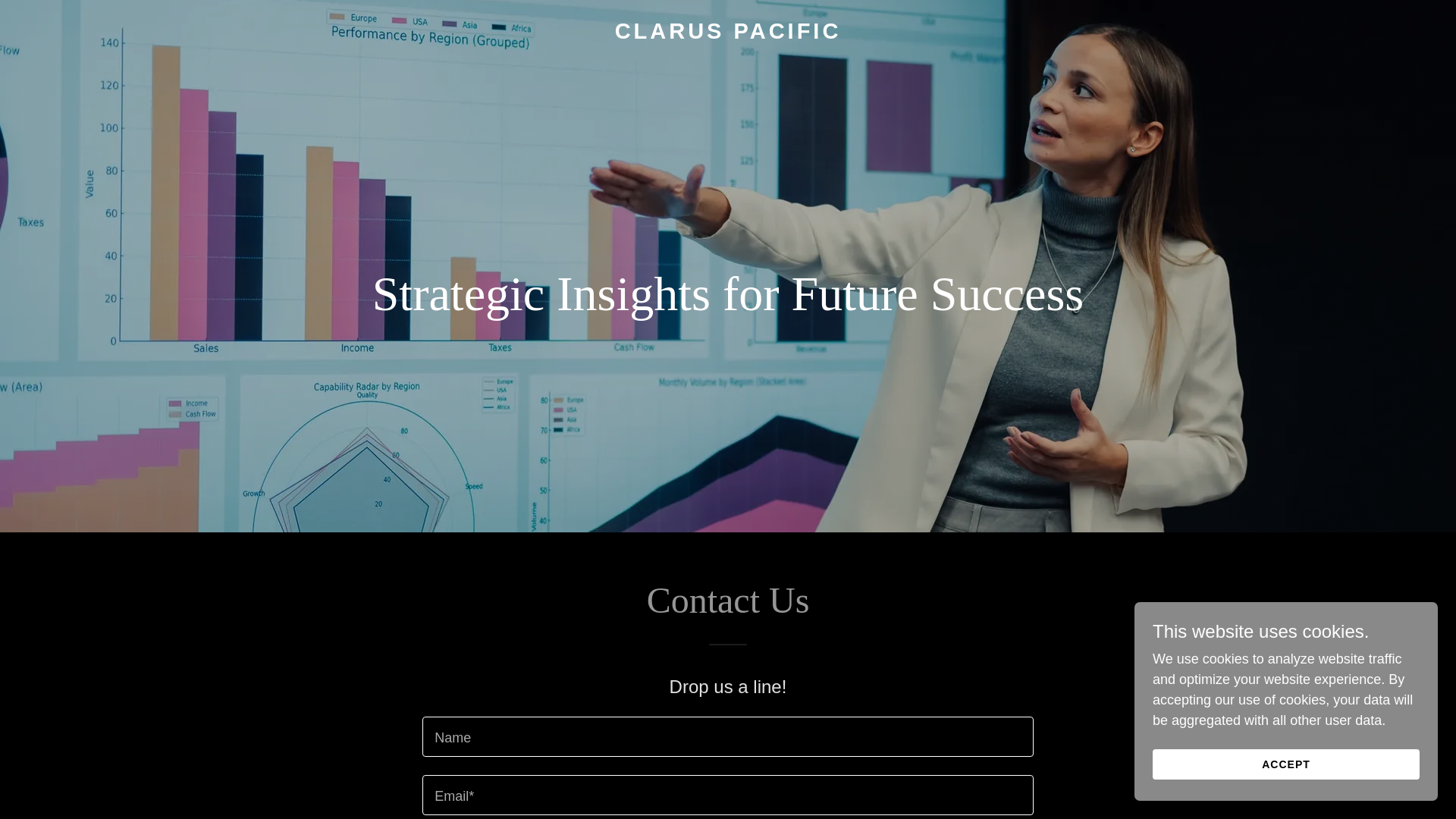 website screenshot of https://claruspacificgroup.com/