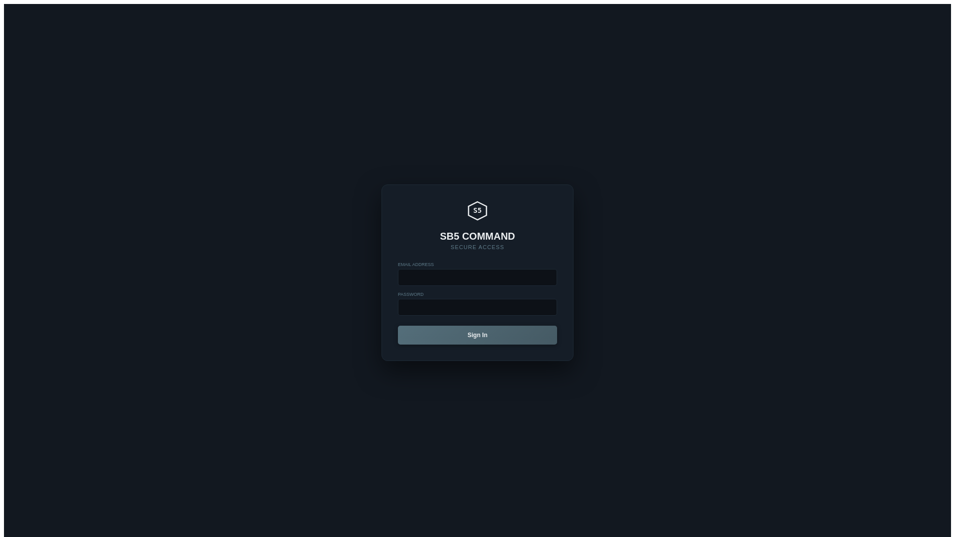 website screenshot of https://sb5command.com/