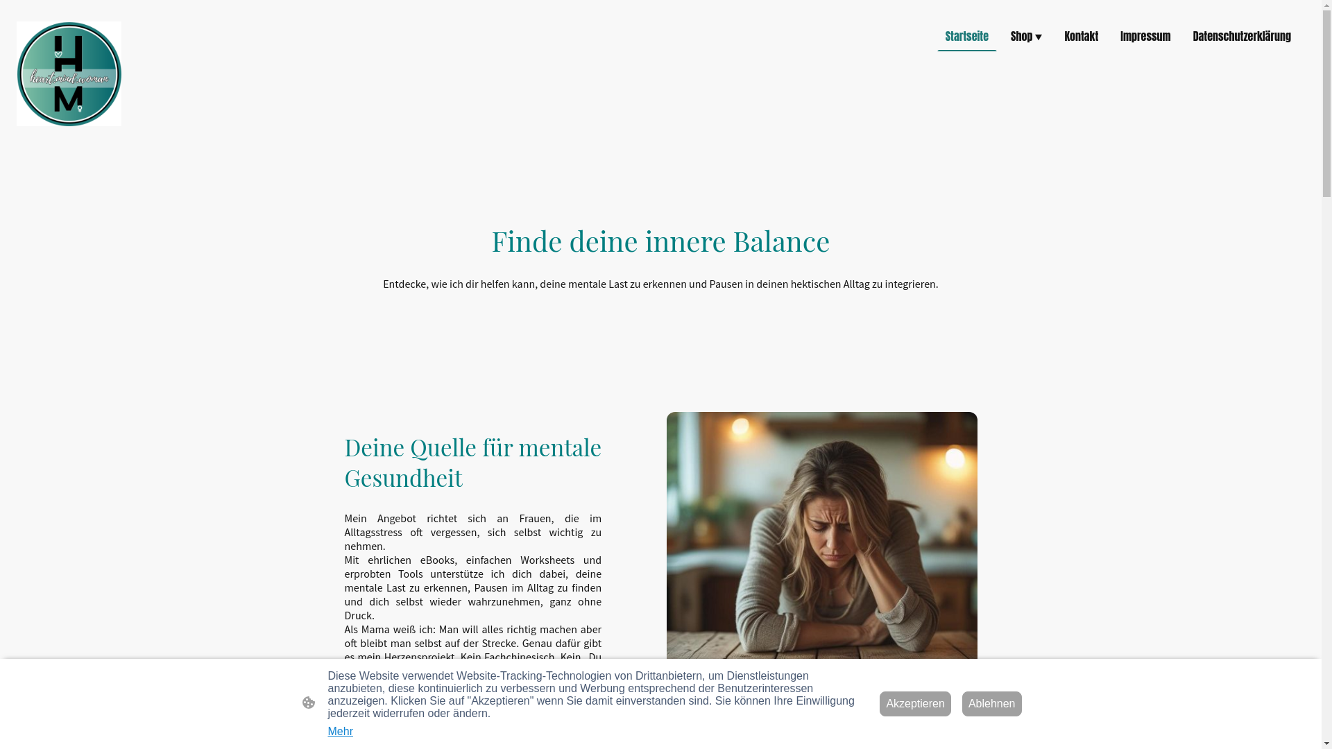 website screenshot of https://heartmindwoman.store/