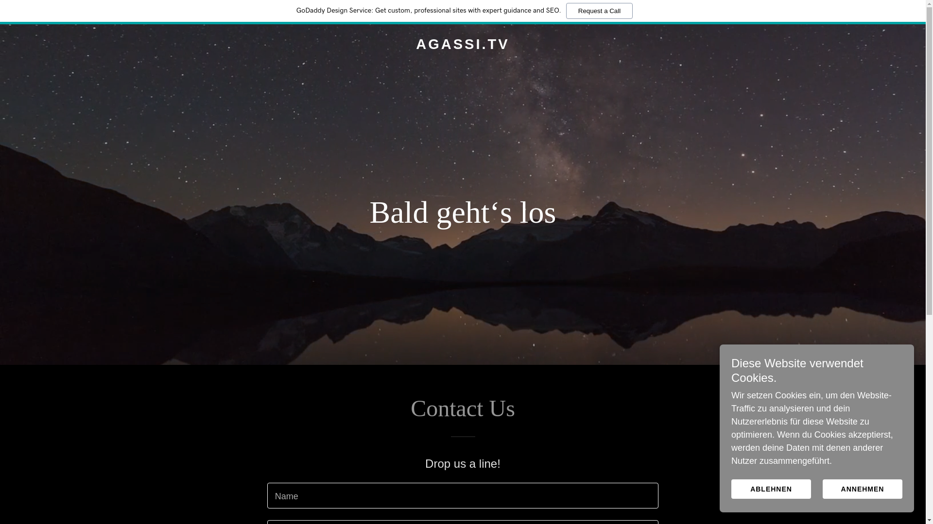 website screenshot of https://agassi.tv/