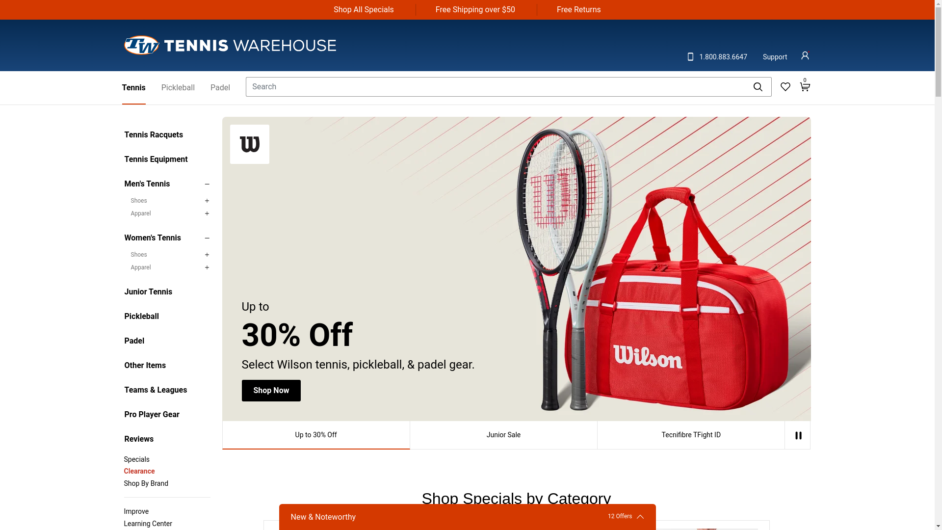 website screenshot of https://tennis-warehouse.site/