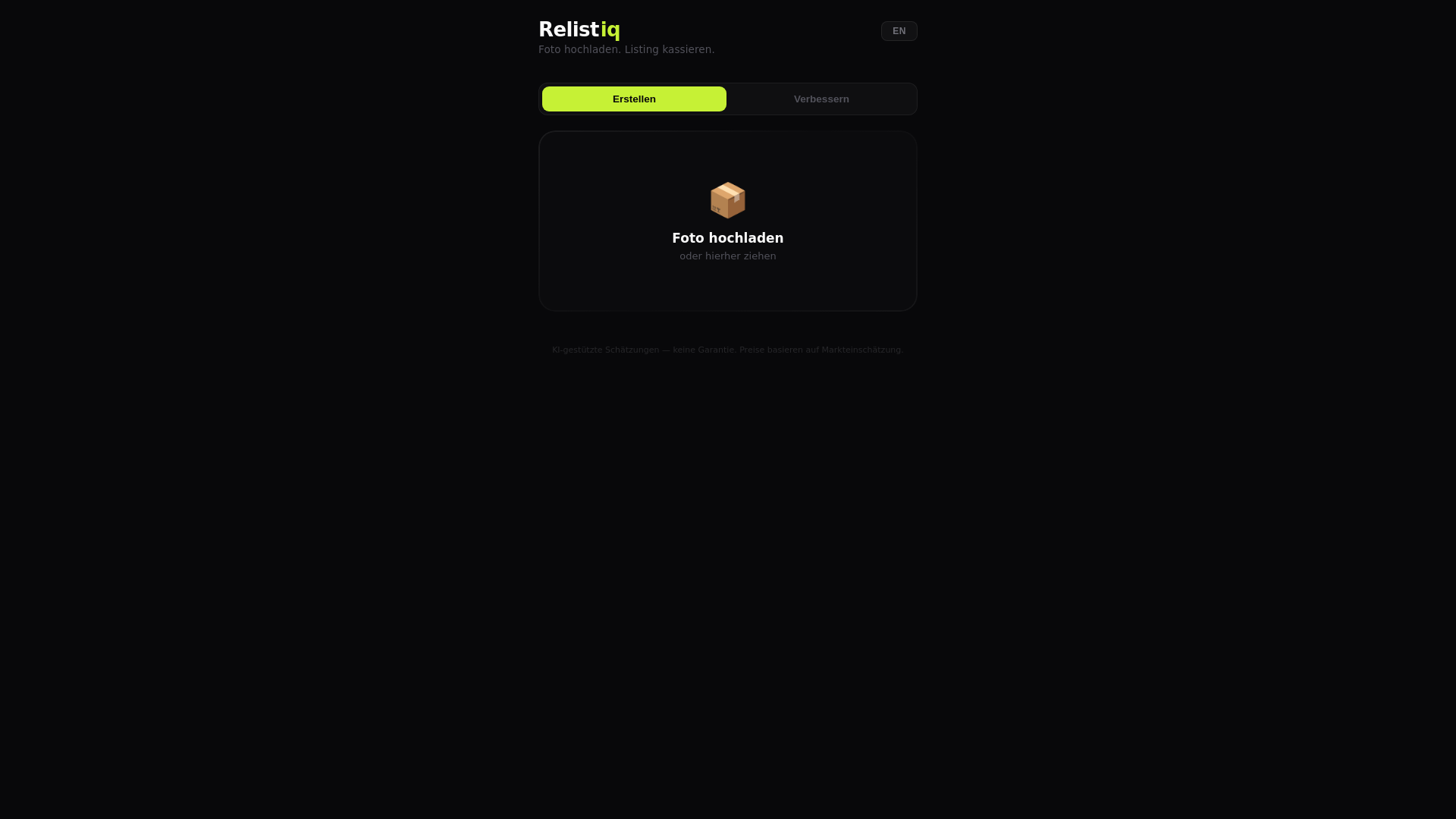 website screenshot of https://relistiq.app
