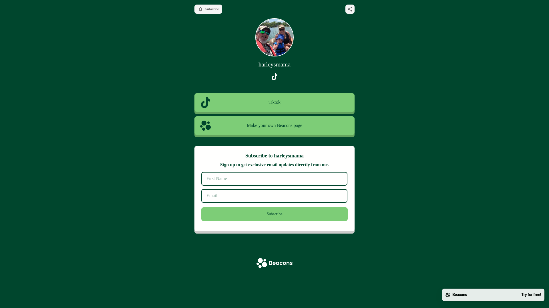 website screenshot of https://harleysmama.com/