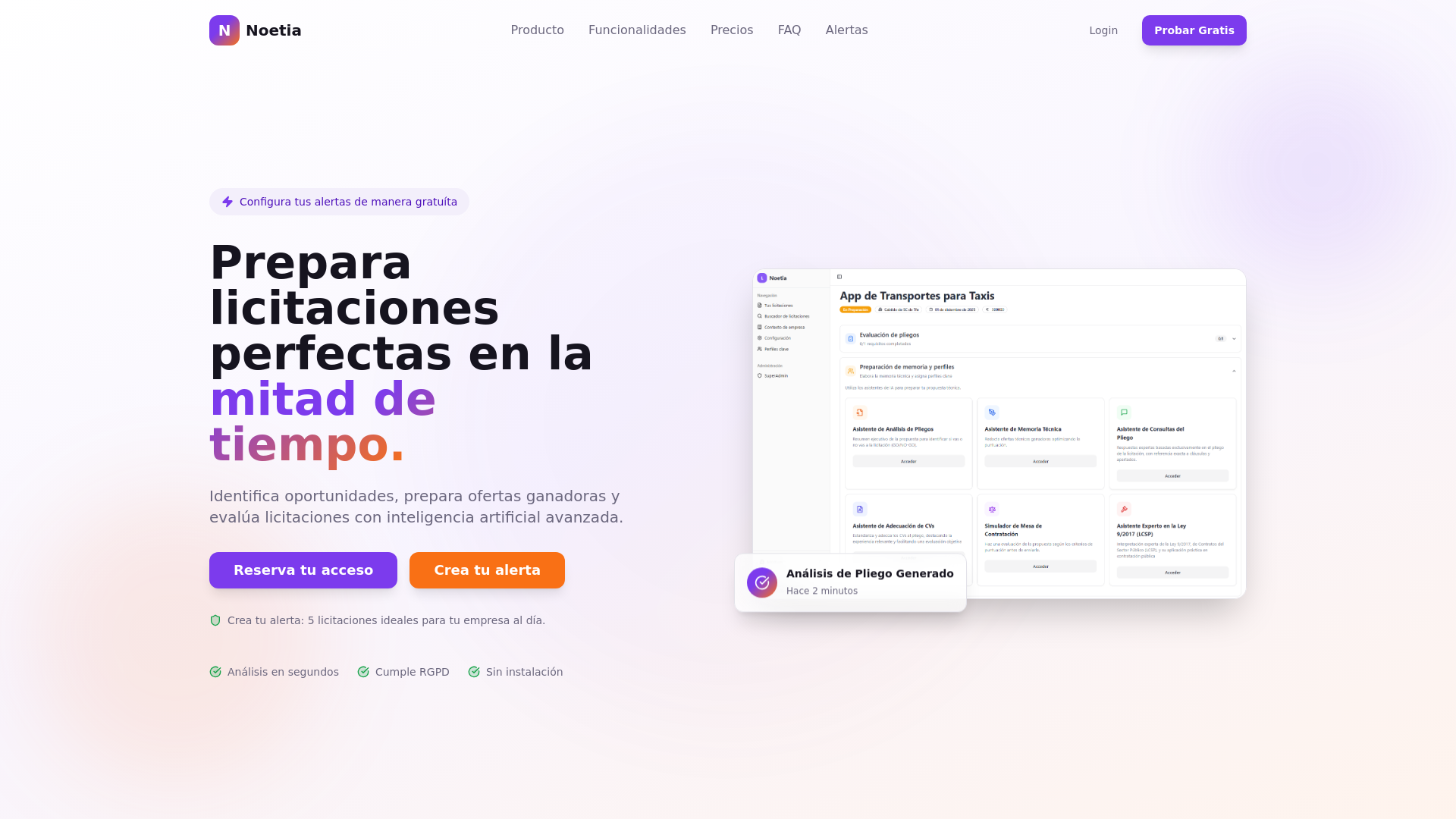 website screenshot of https://noetialicitacion.com/