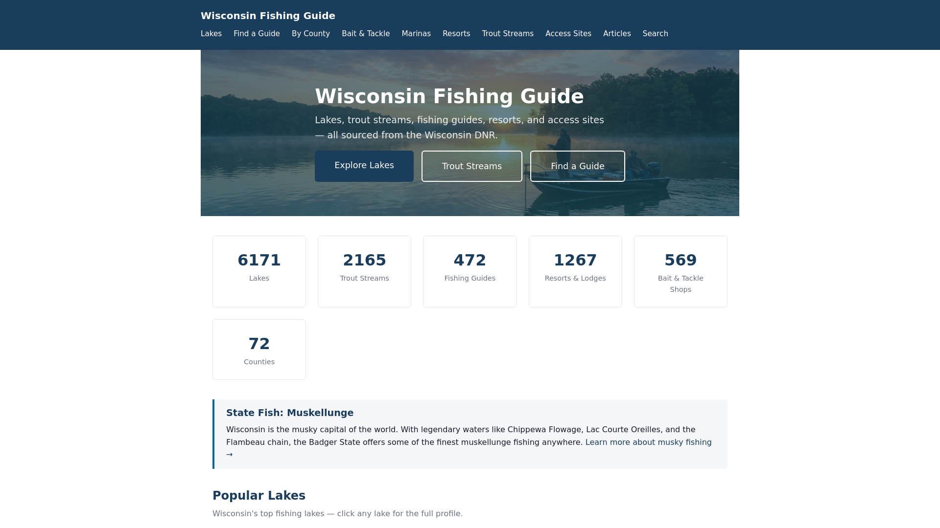 website screenshot of https://wisconsinfishing.pages.dev/