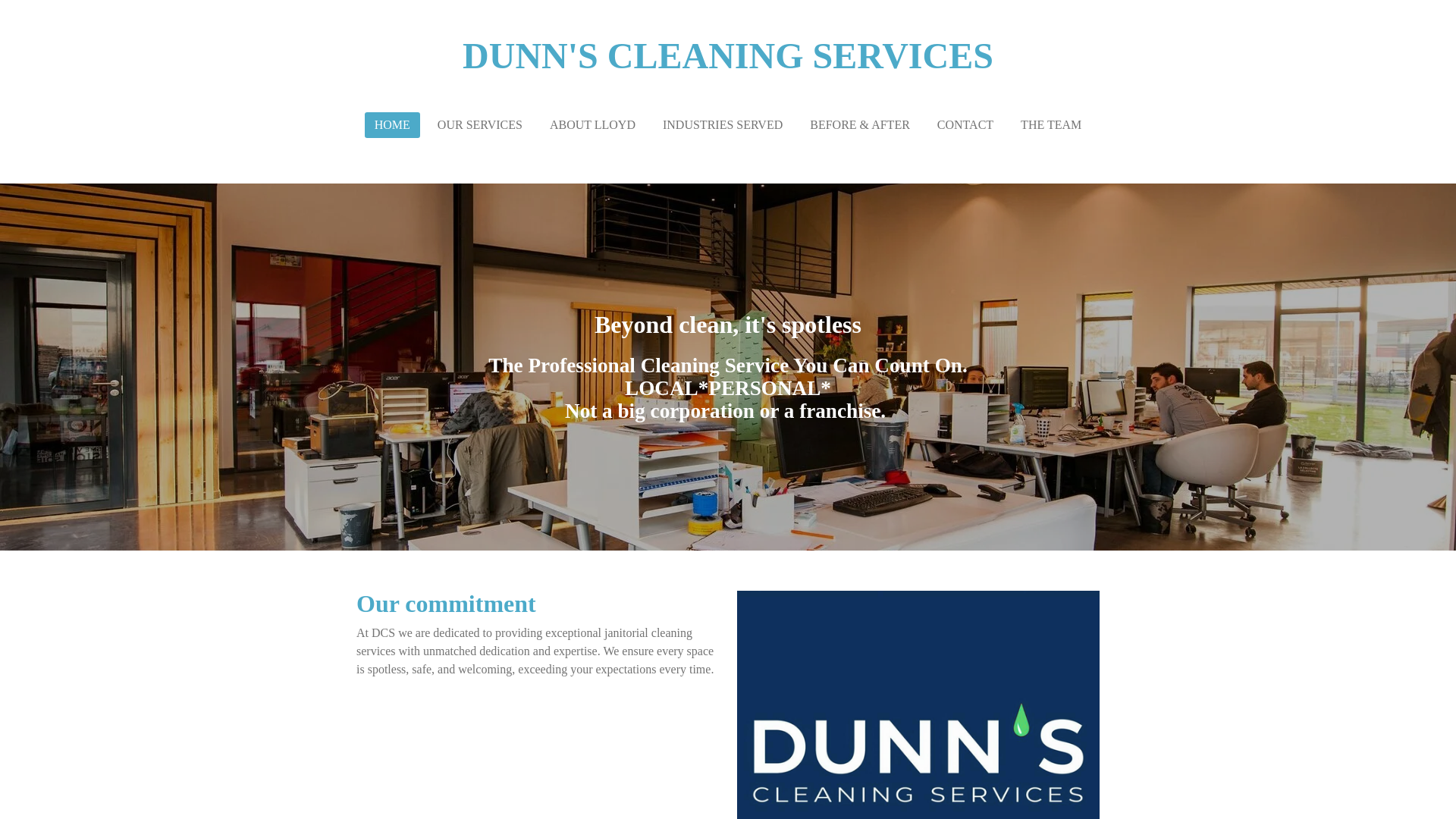website screenshot of https://dunnscleaningservices.com/