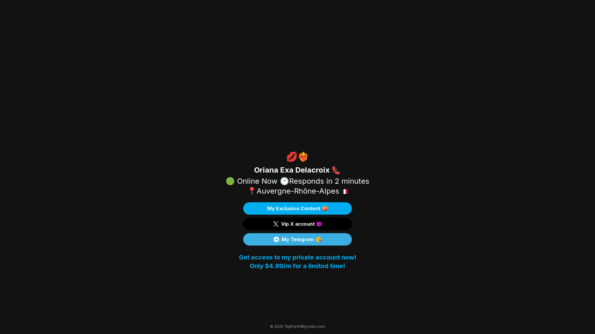 website screenshot of https://tapforallmylinks.com/orianaexx