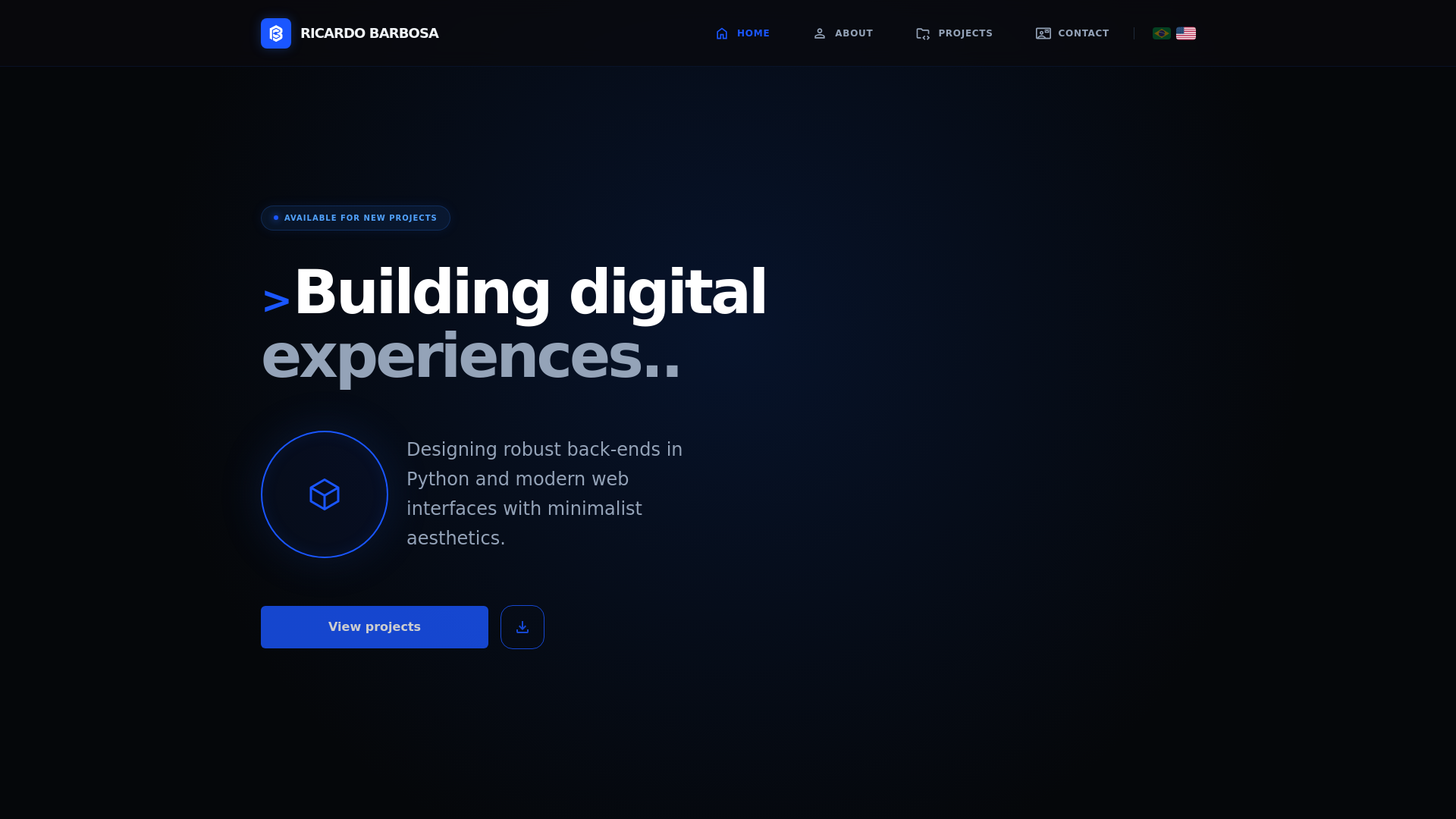 website screenshot of https://ricardobarbosadev.com/