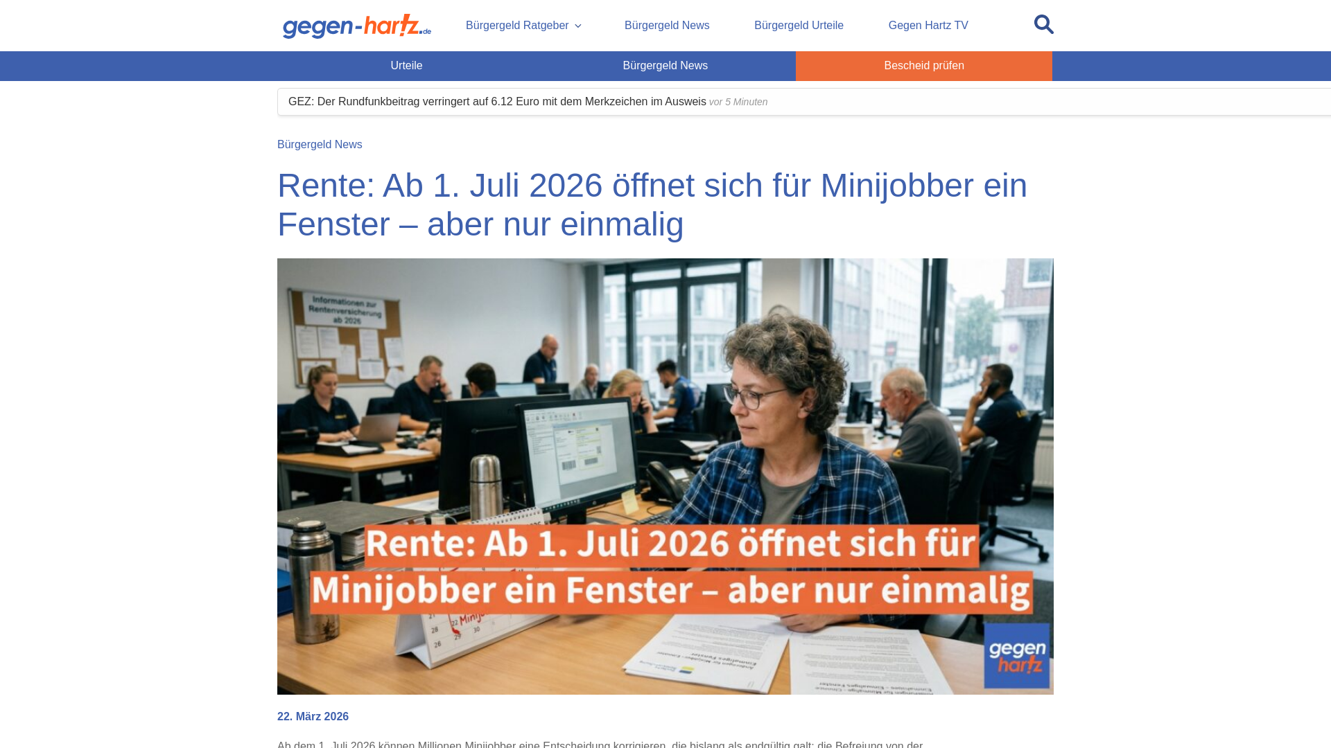 website screenshot of https://www.gegen-hartz.de