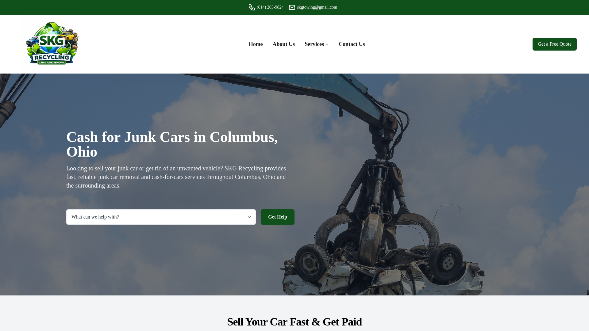 website screenshot of https://skgrecyclingohio.com/