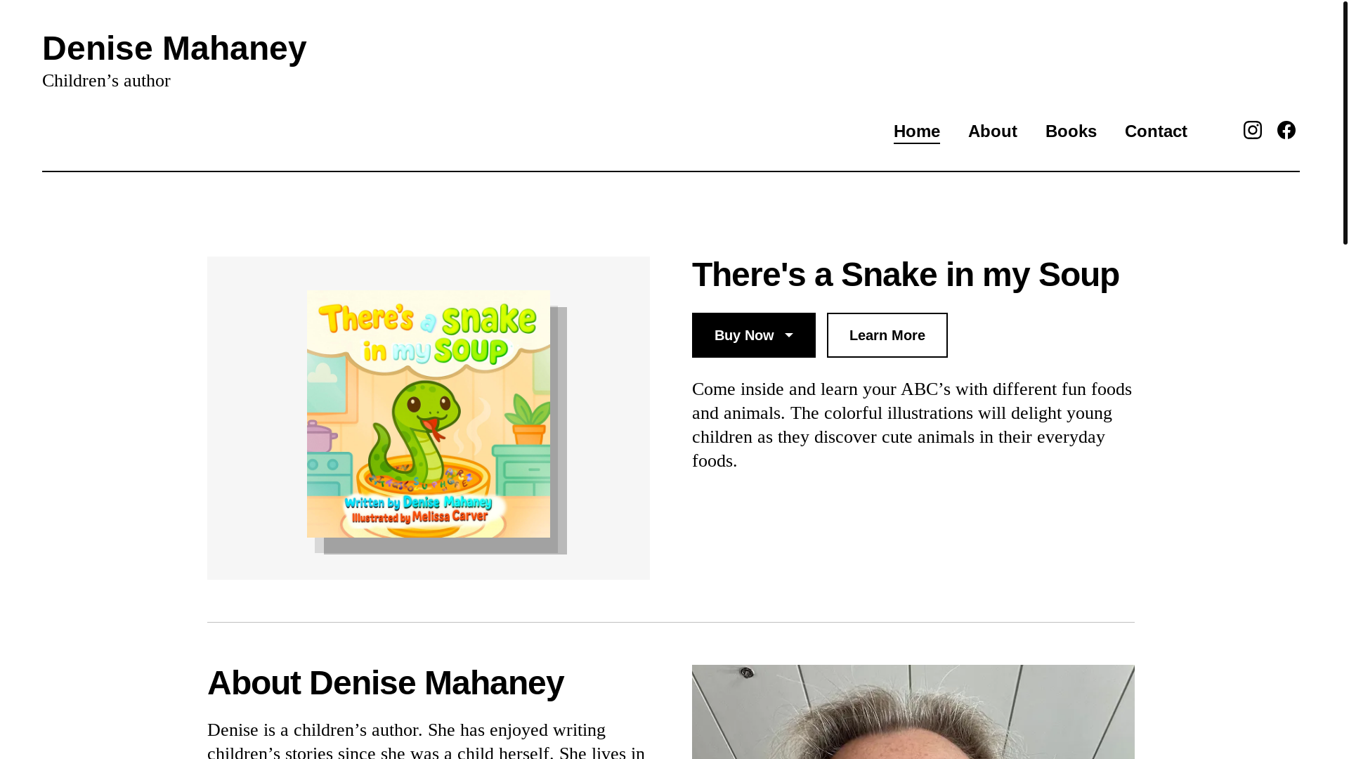 website screenshot of https://denisemahaney.org/
