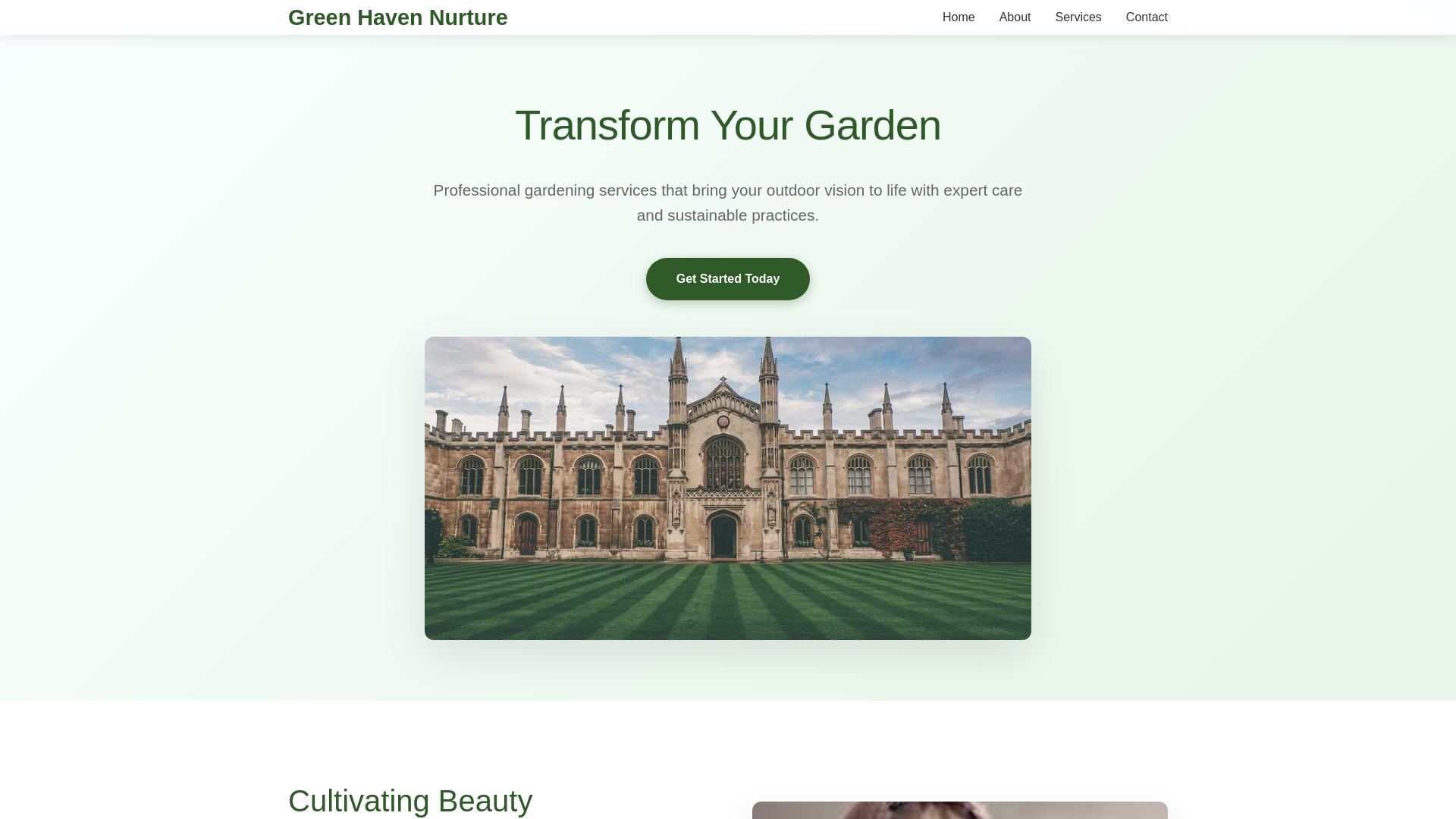 website screenshot of https://greenhavennurture.click/