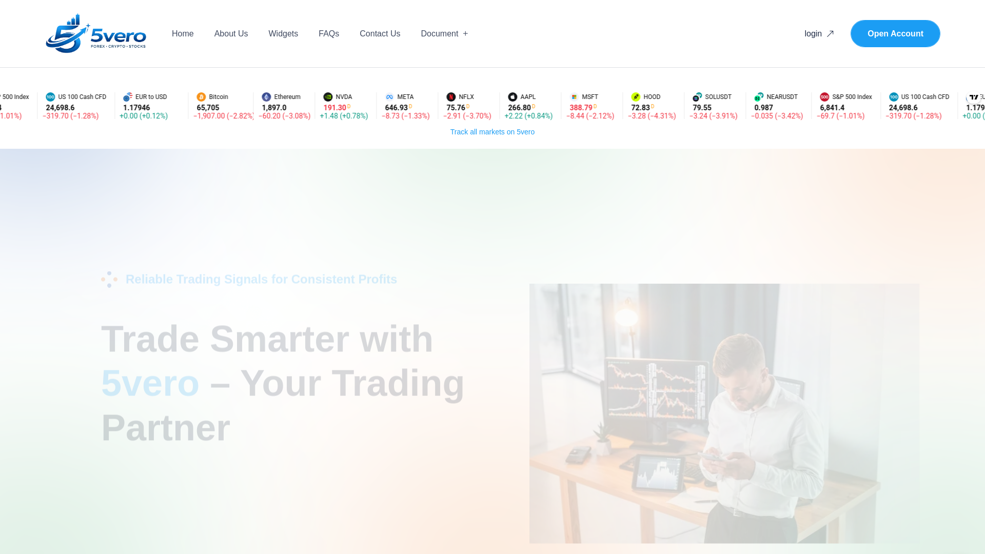 website screenshot of https://5vero.com/