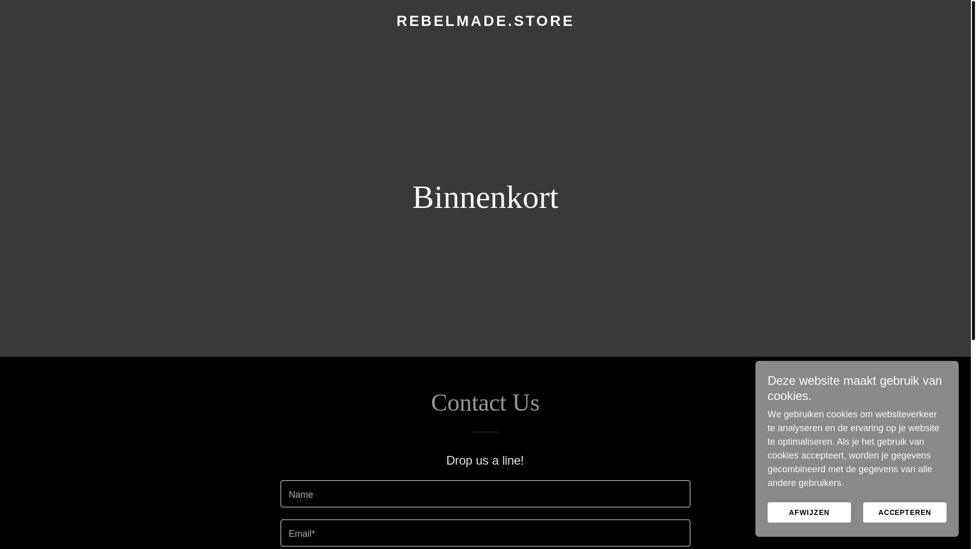 website screenshot of https://rebelmade.store/