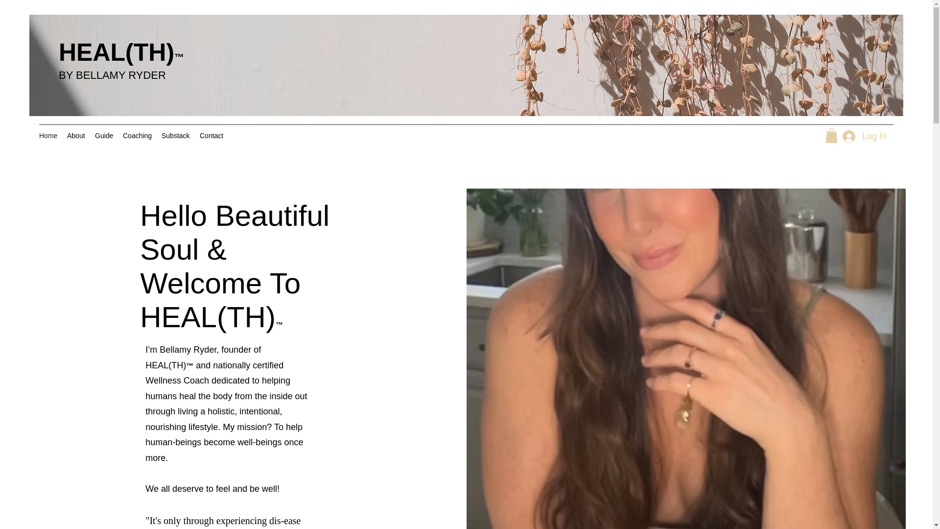 website screenshot of https://healthbybellamy.com/