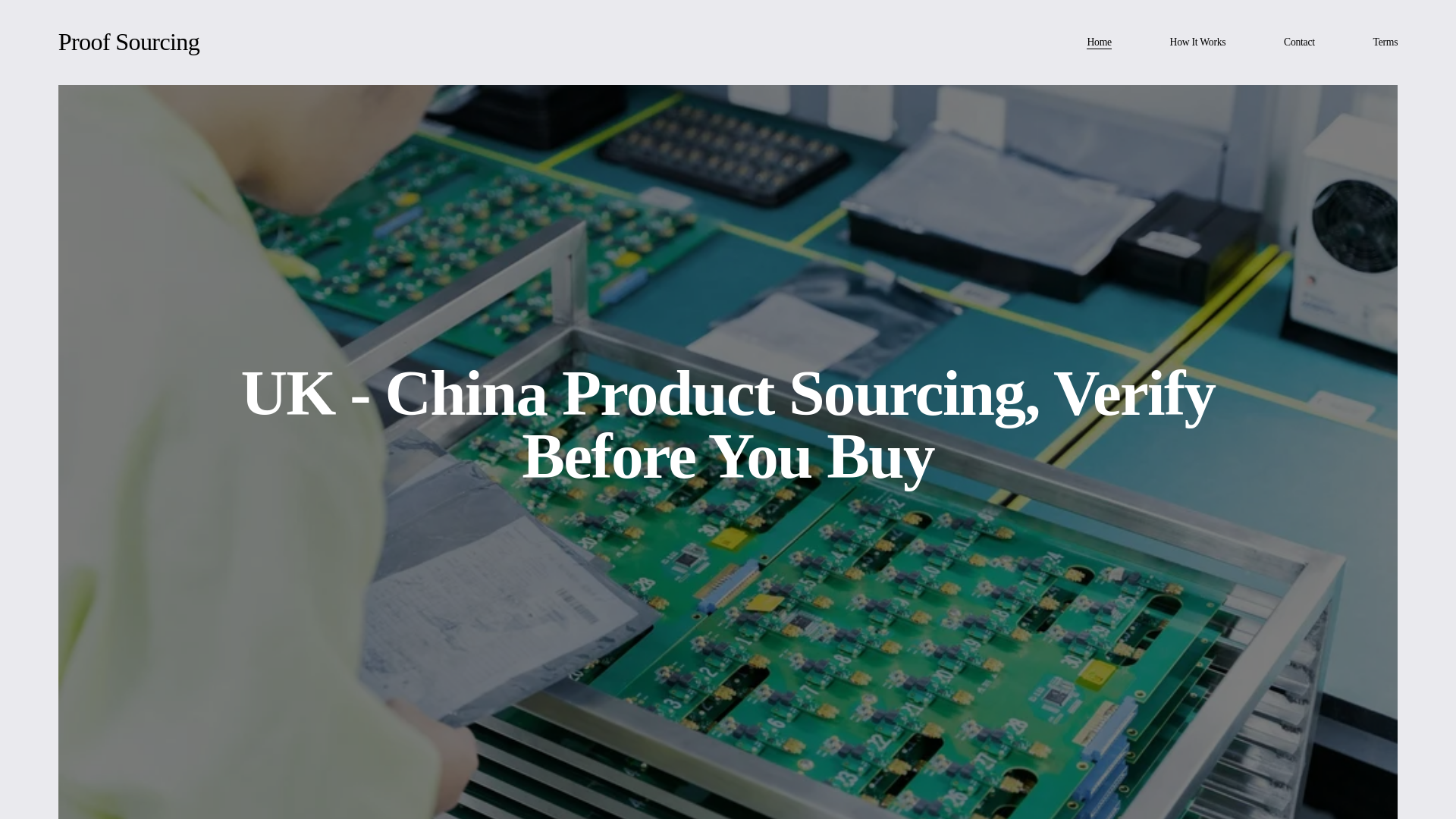 website screenshot of https://proofsourcing.com/