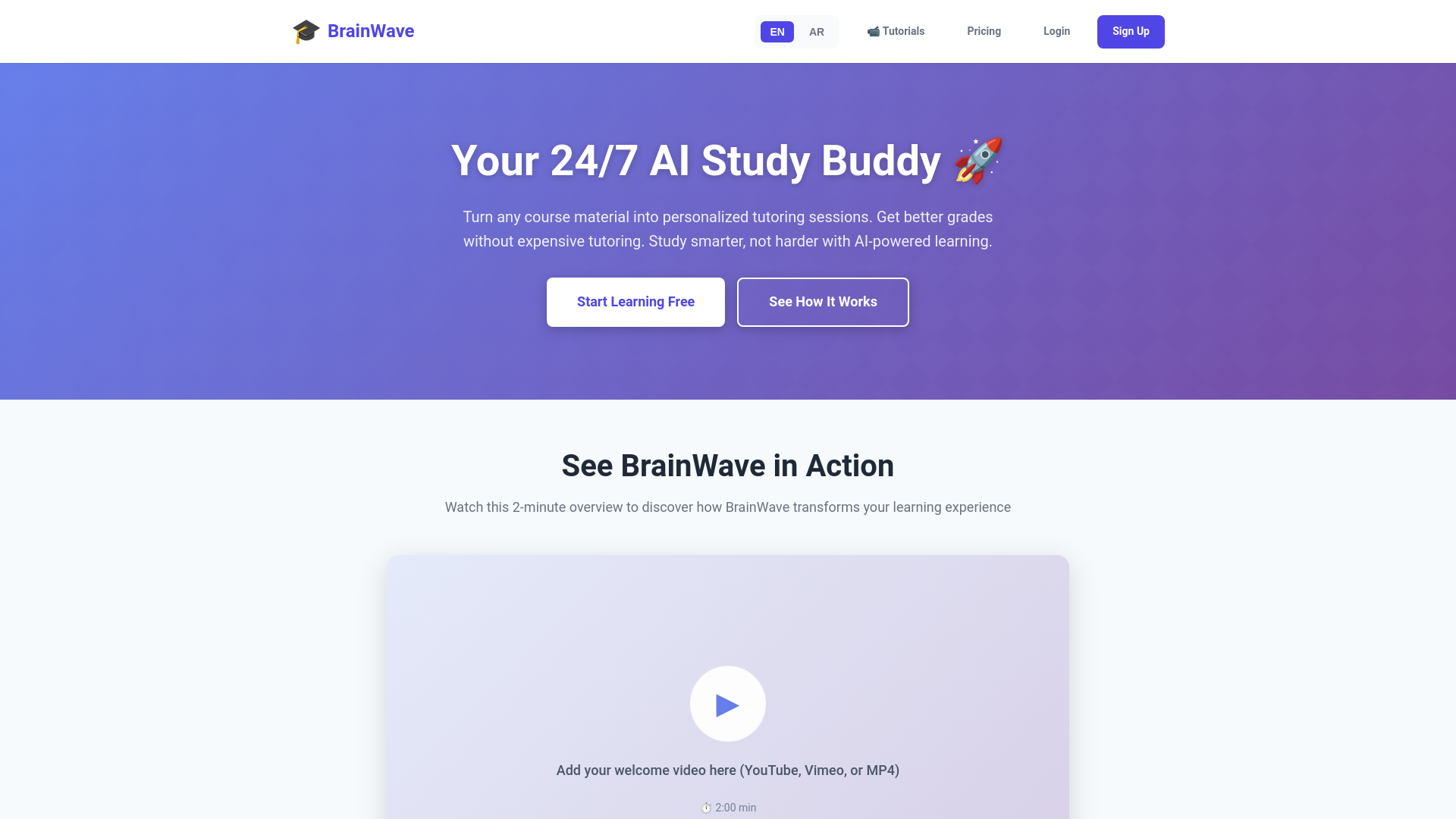 website screenshot of https://brainwave-tutor.pages.dev/