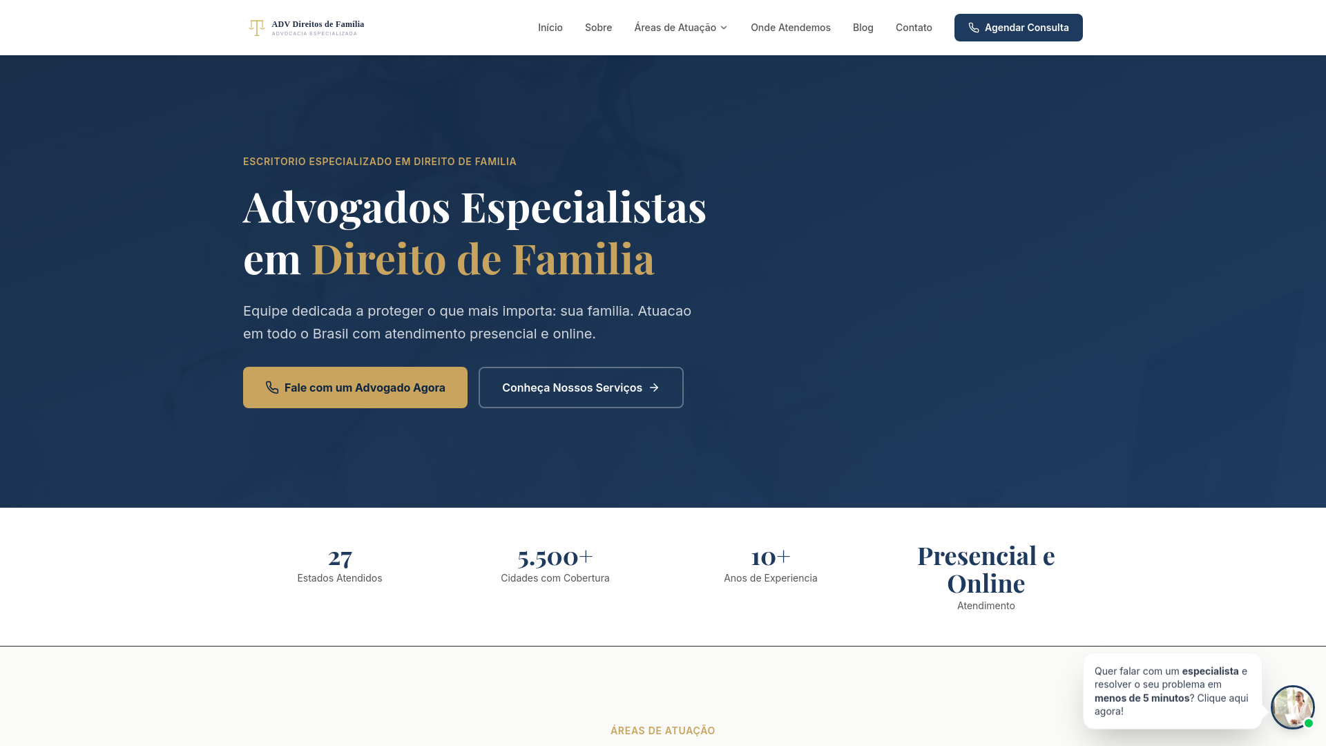 website screenshot of https://advdireitosdefamilia.com.br