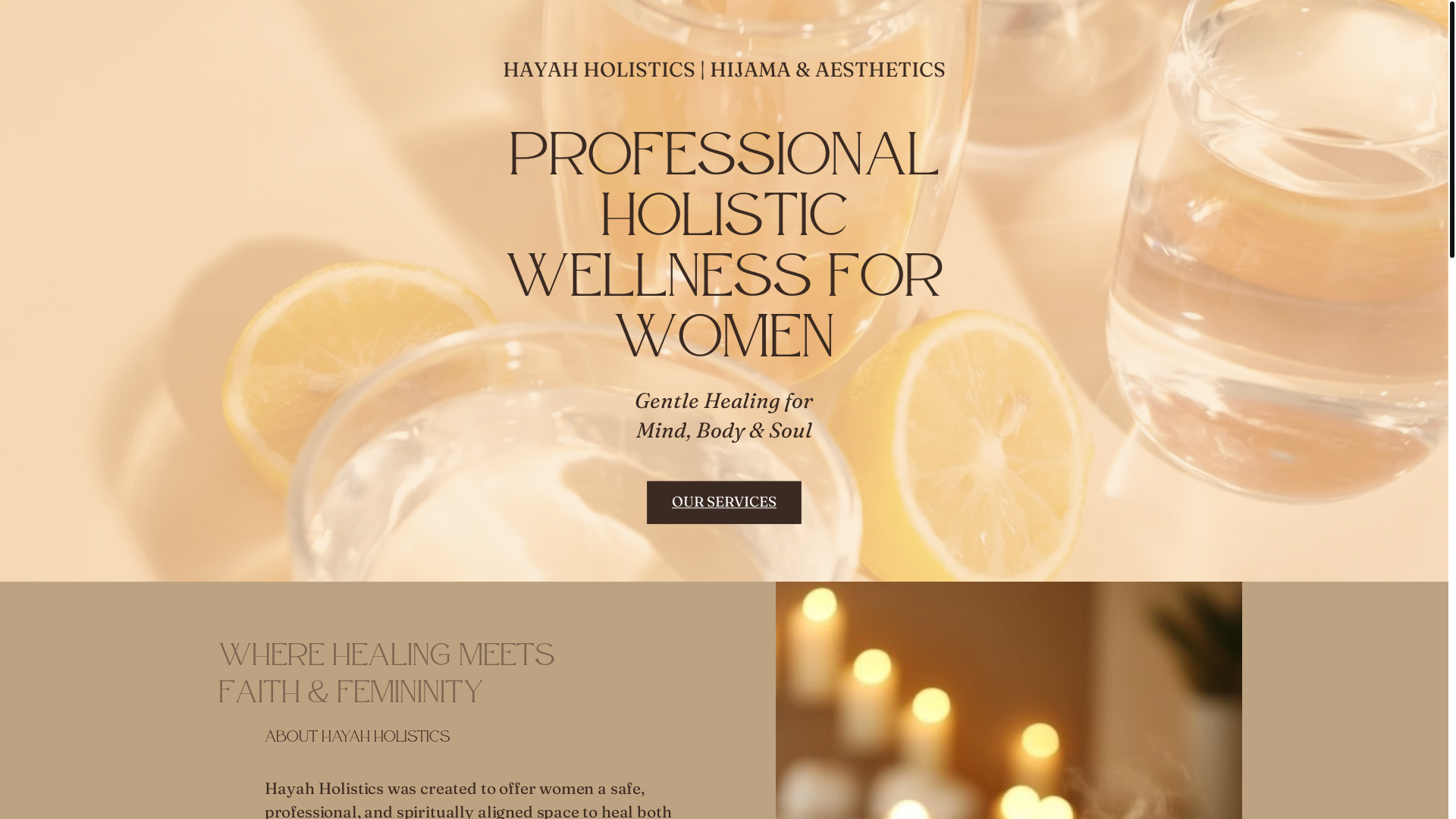 website screenshot of https://hayahholistics.com/