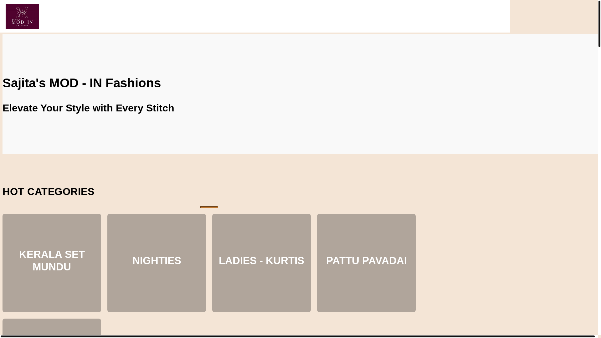 website screenshot of https://modinfashions.in/