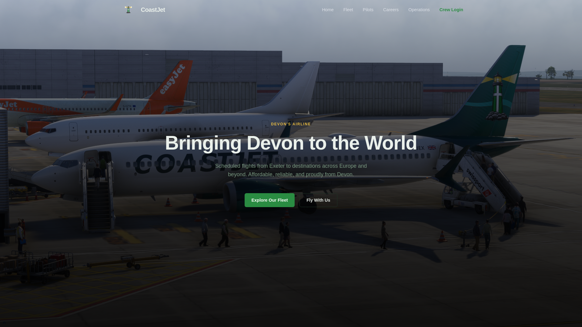 website screenshot of https://coastjet.online