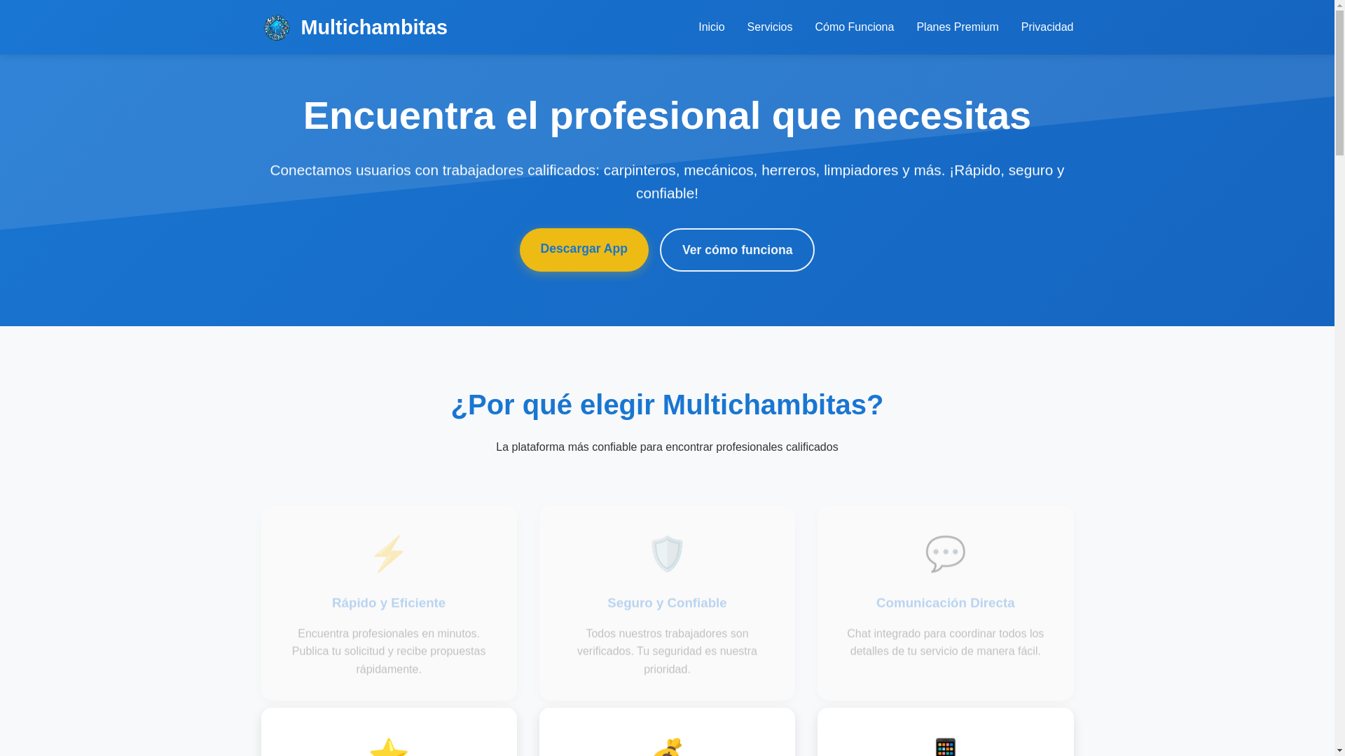 website screenshot of https://multichambitaslanding.pages.dev/