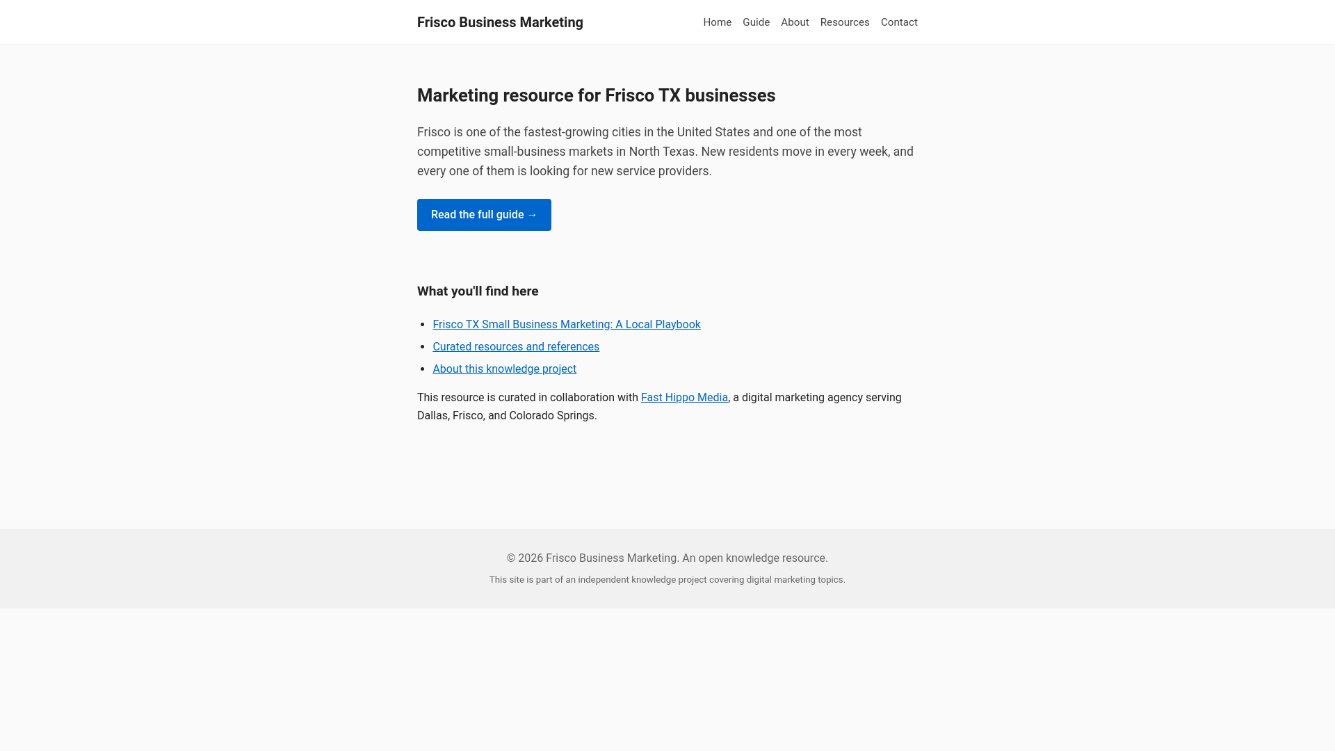 website screenshot of https://frisco-business-marketing.pages.dev/