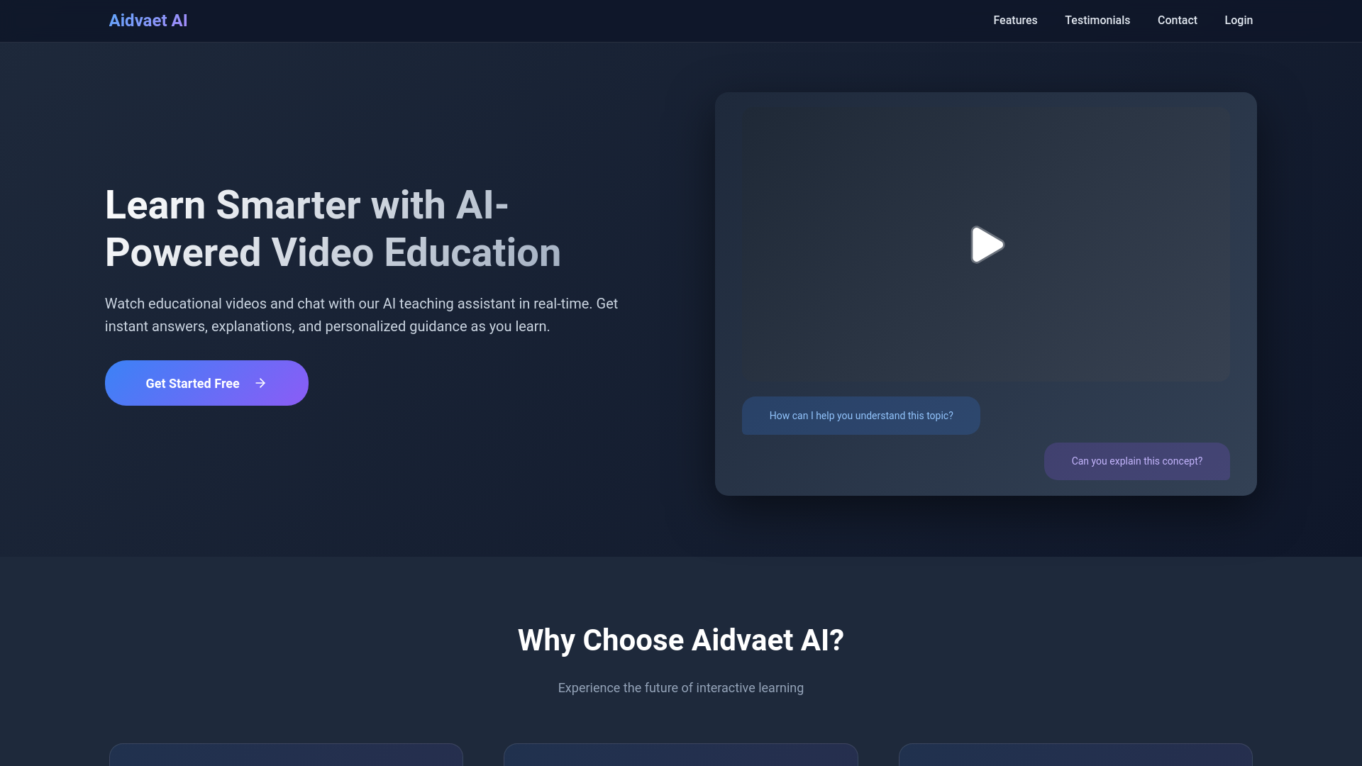 website screenshot of https://aidvaet.pages.dev/