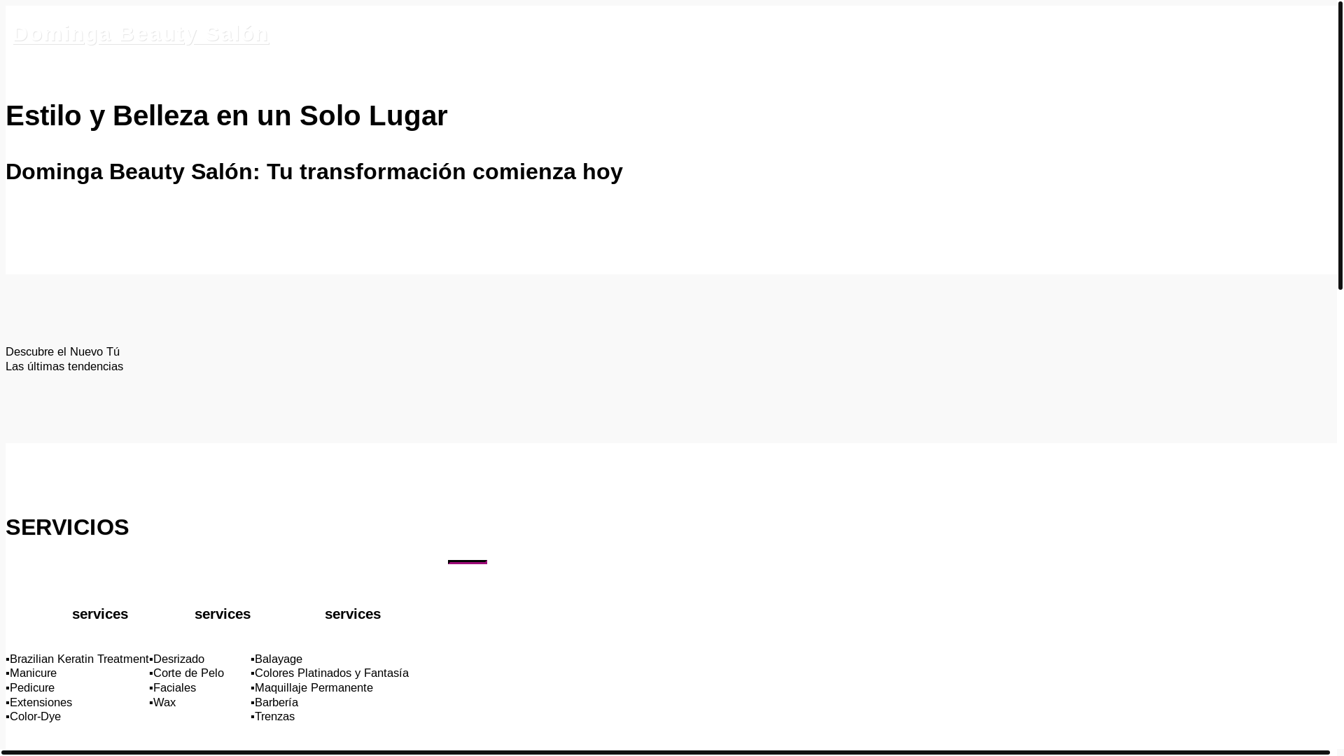 website screenshot of https://dominga-beauty-salon.com/