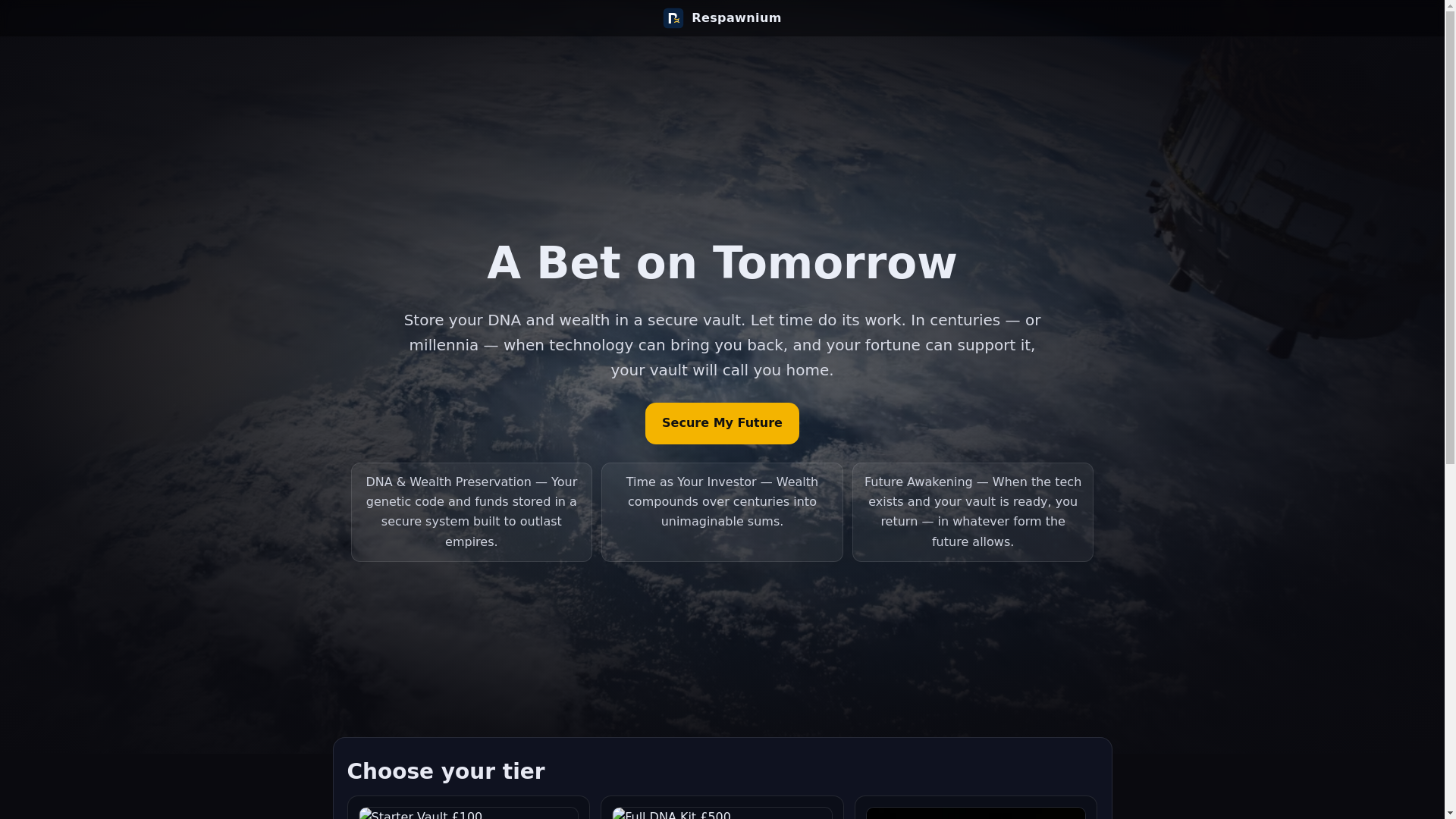 website screenshot of https://respawnium.com/