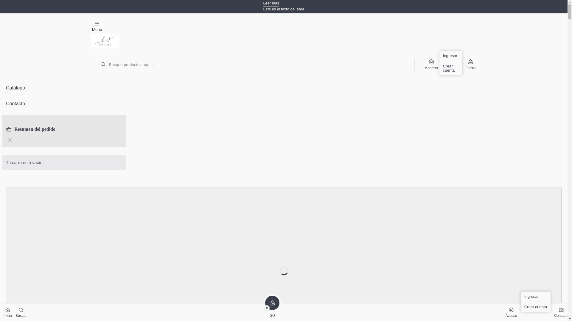 website screenshot of https://hairstudiocare.cl/