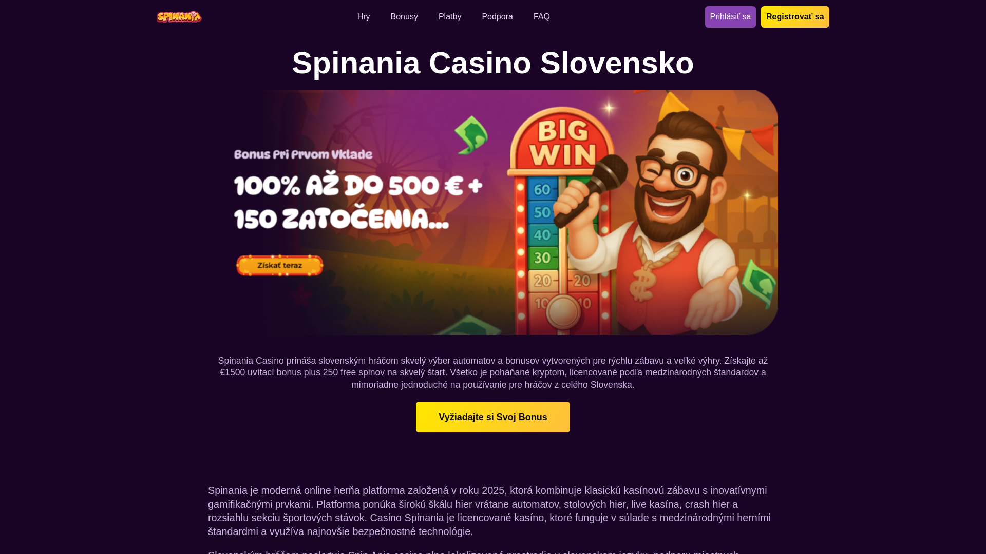 website screenshot of https://spinaniacasino-sk-32107.pages.dev/