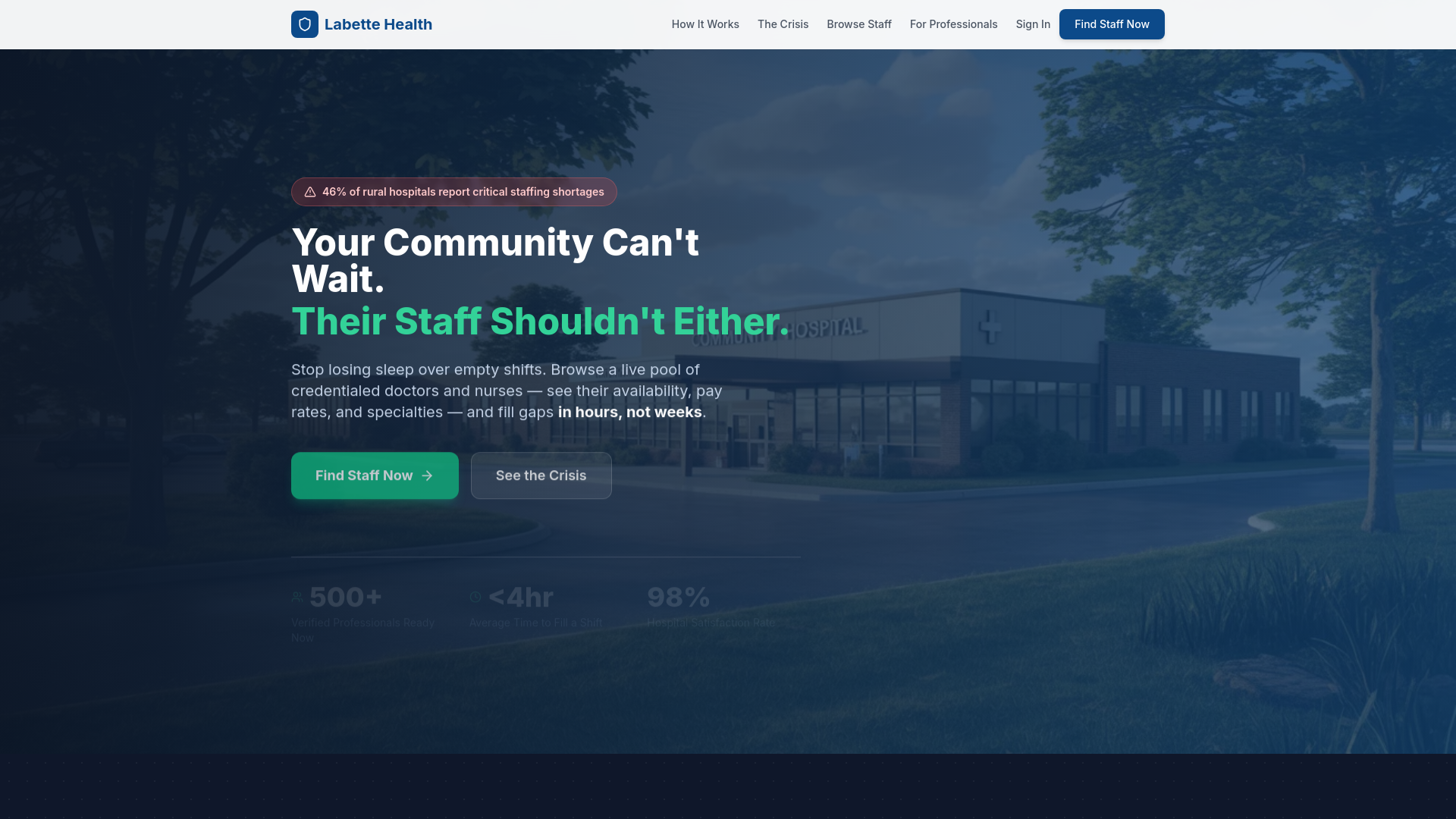 website screenshot of https://ruralhealthhelp.com/