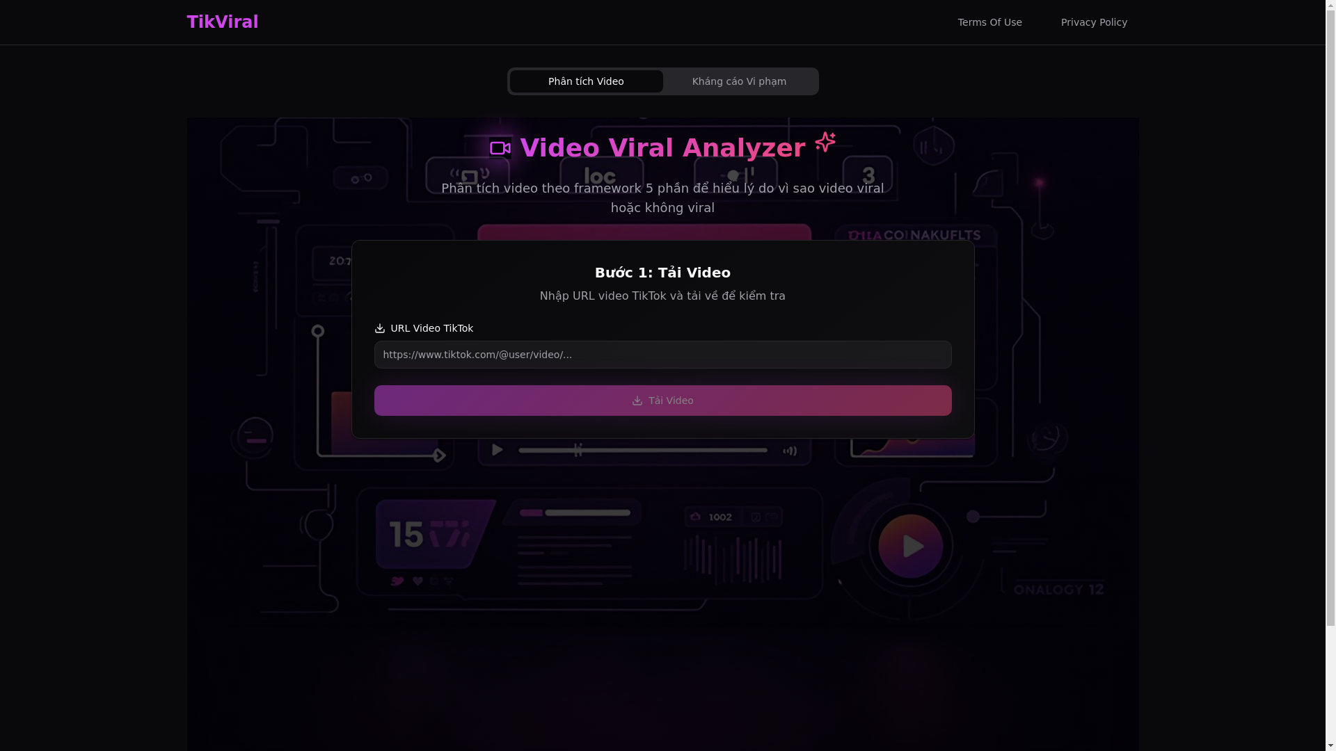 website screenshot of https://tikviral.biz/