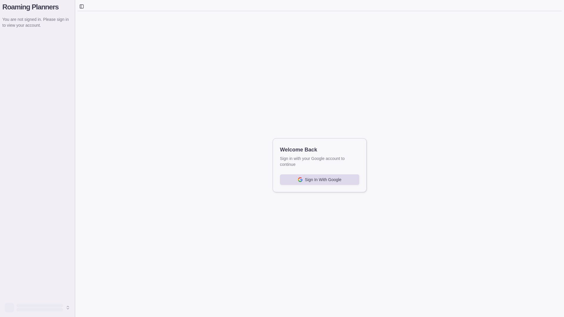 website screenshot of https://roaming-planners-web.pages.dev/