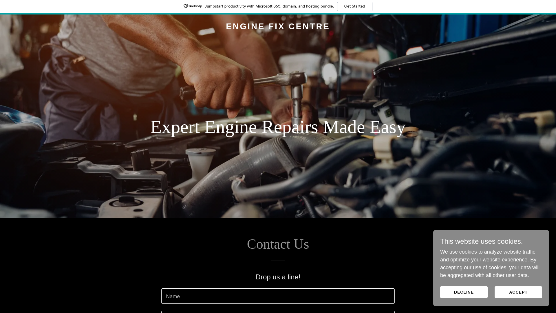 website screenshot of https://enginefixcentre.co.uk/