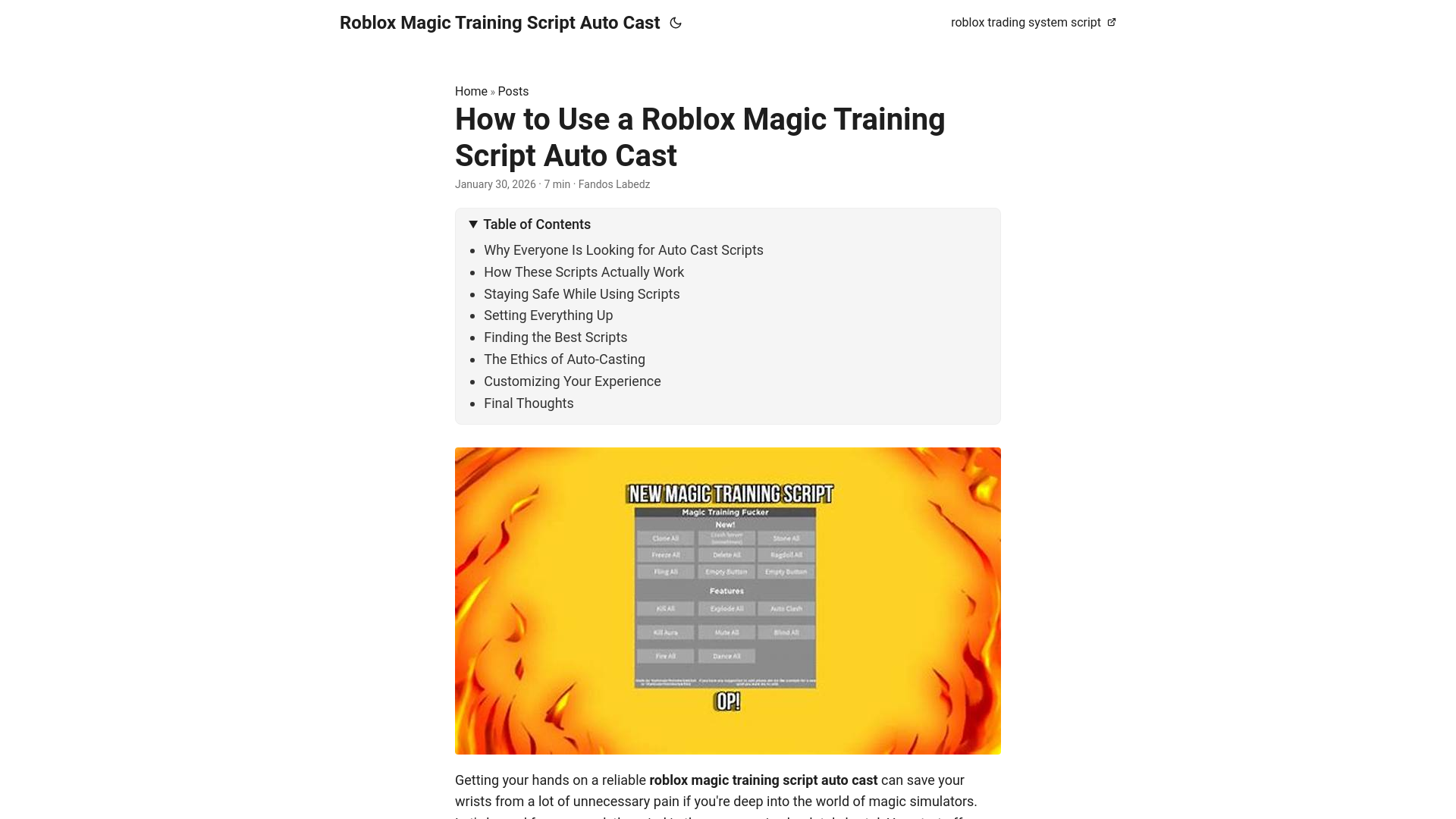 website screenshot of https://roblox-magic-training-script-auto-cast.pages.dev/