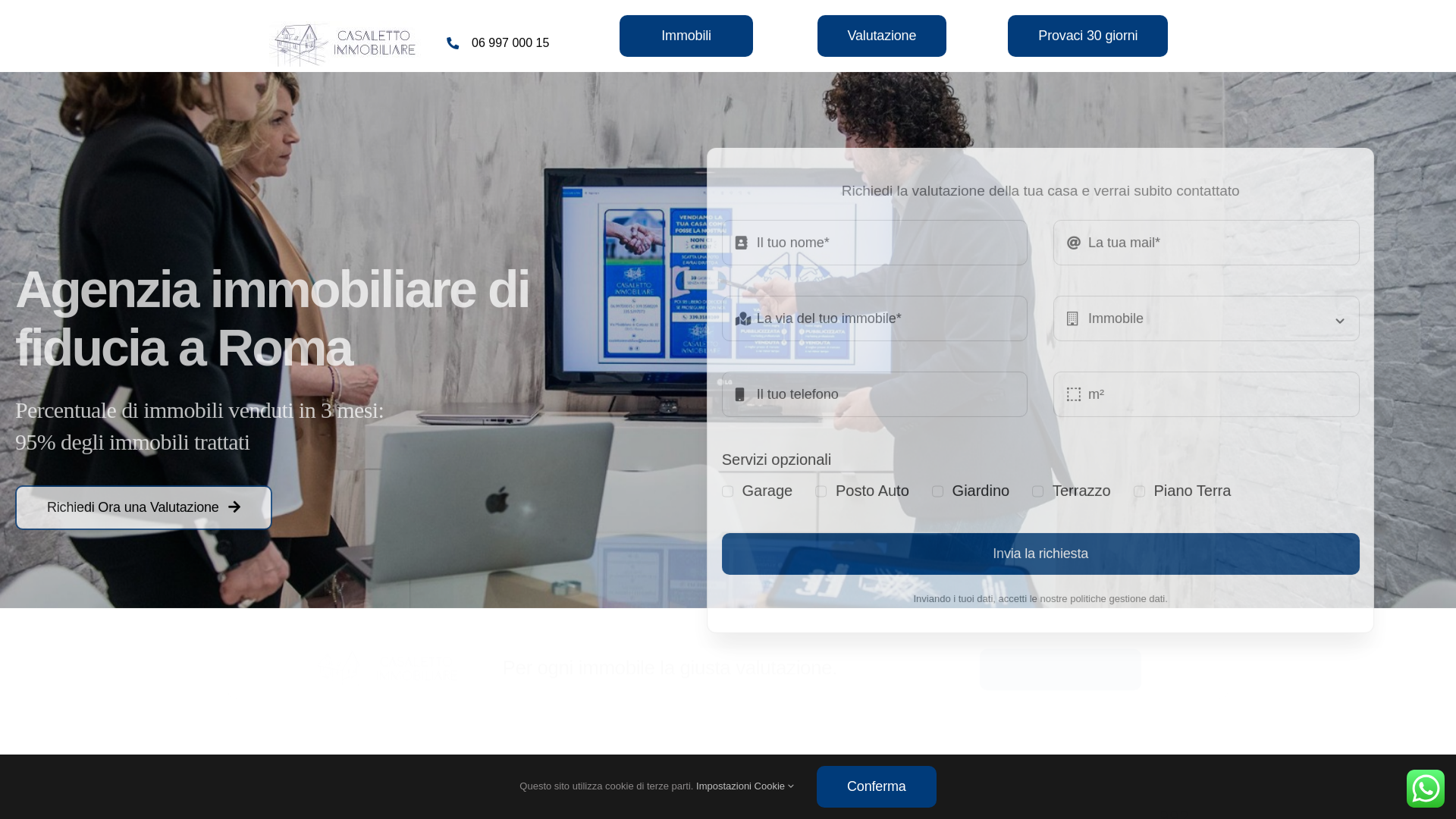 website screenshot of https://www.casalettoimmobiliare.eu/