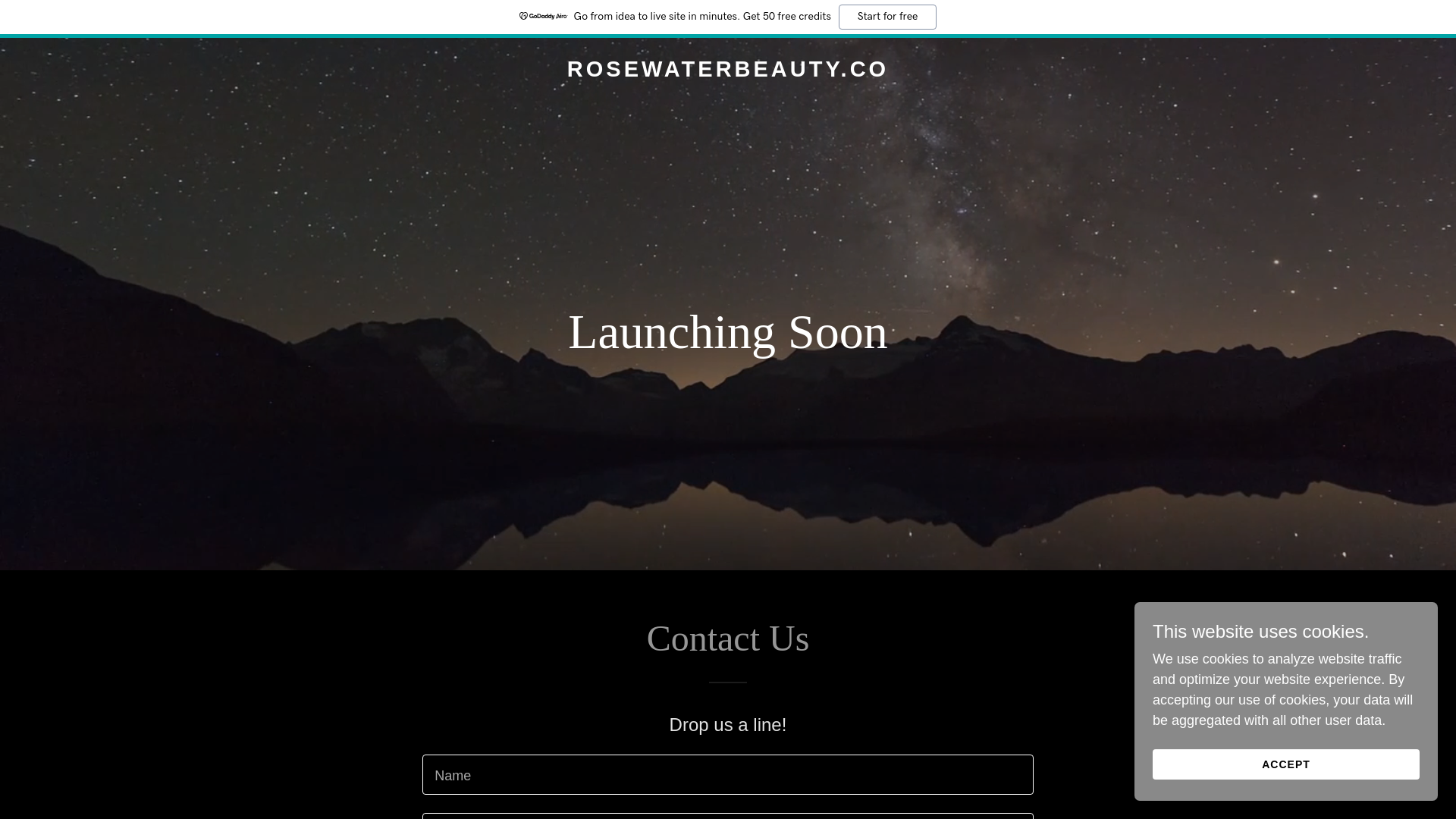 website screenshot of https://rosewaterbeauty.co