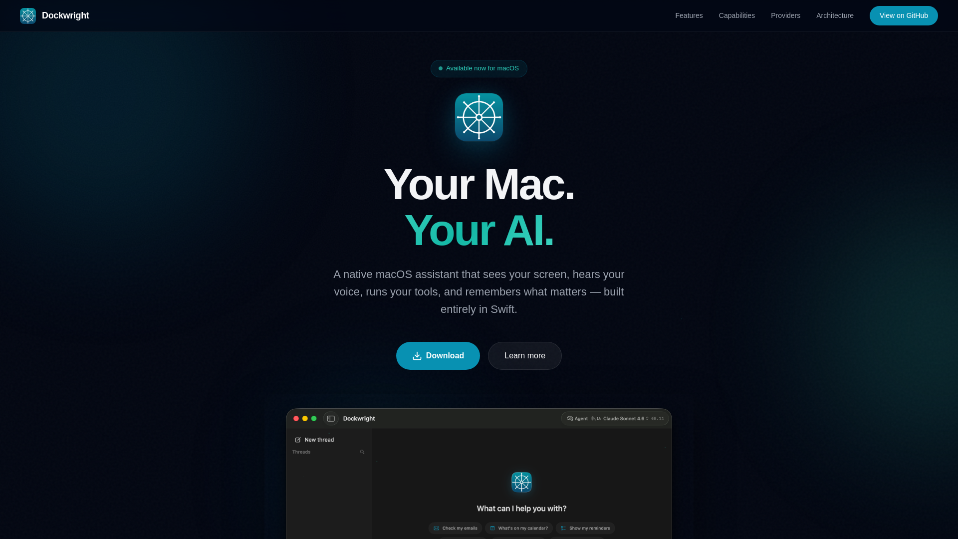 website screenshot of https://dockwright.com/