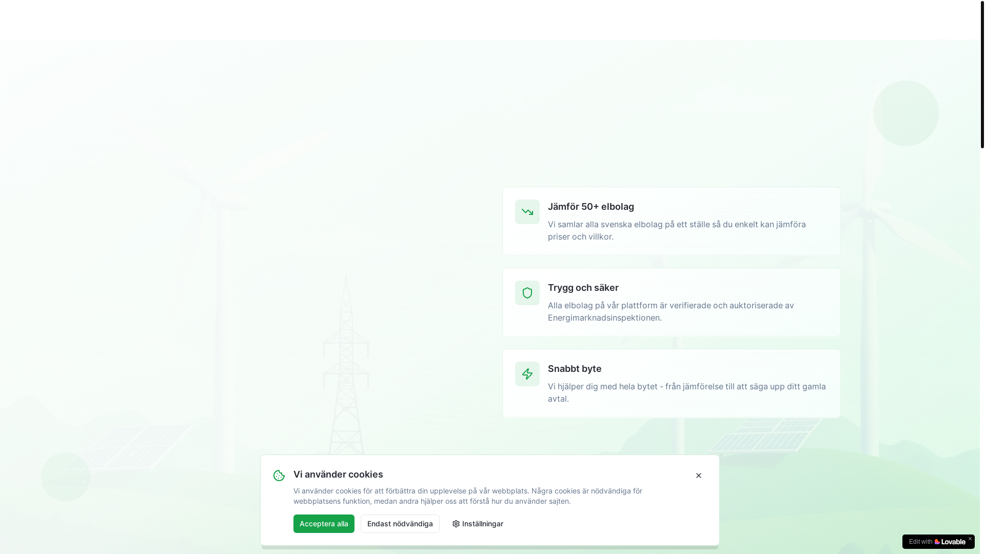 website screenshot of https://elavtalspriser.com/