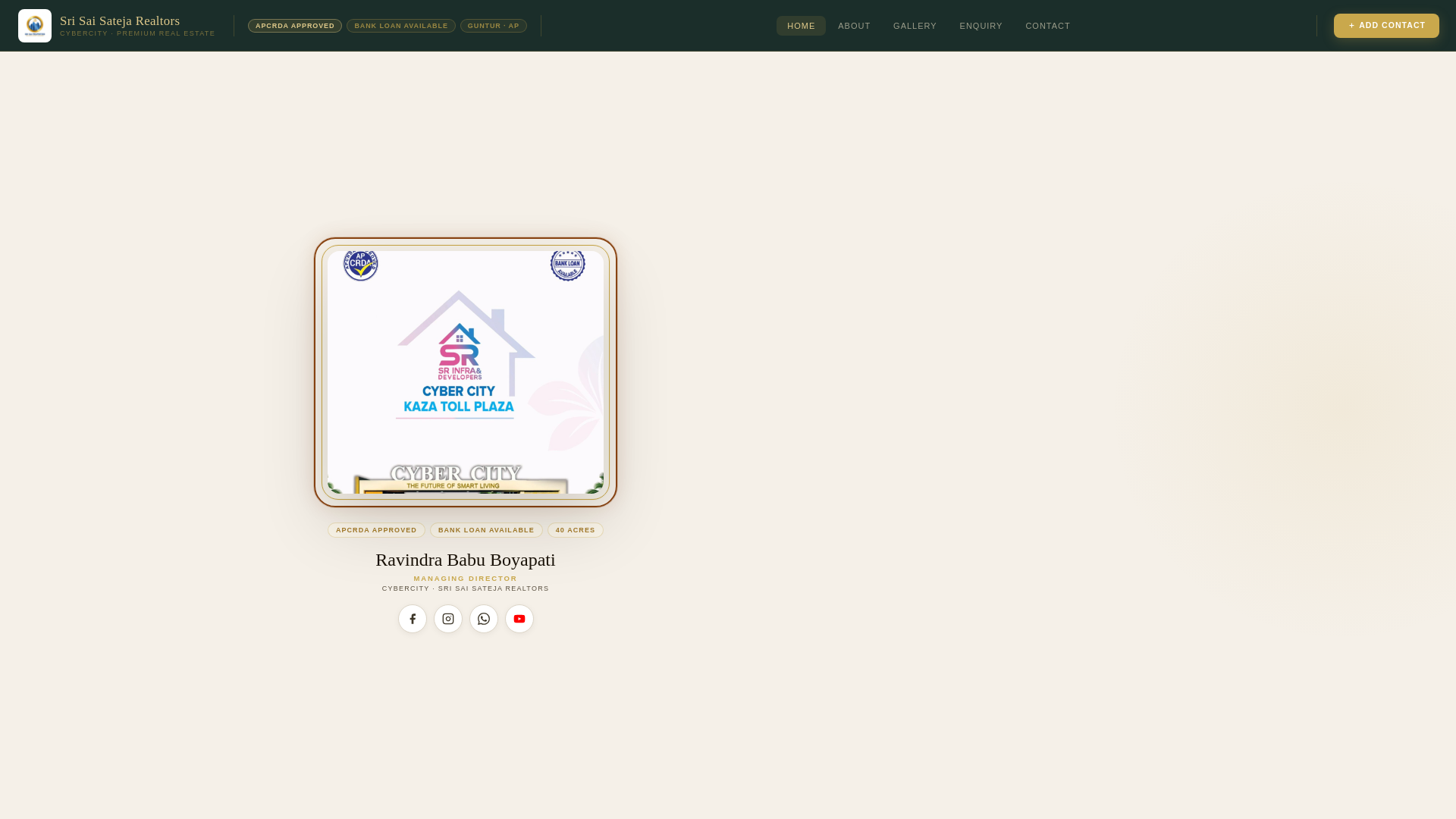 website screenshot of https://srisaitejarealtorscybercity.pages.dev/