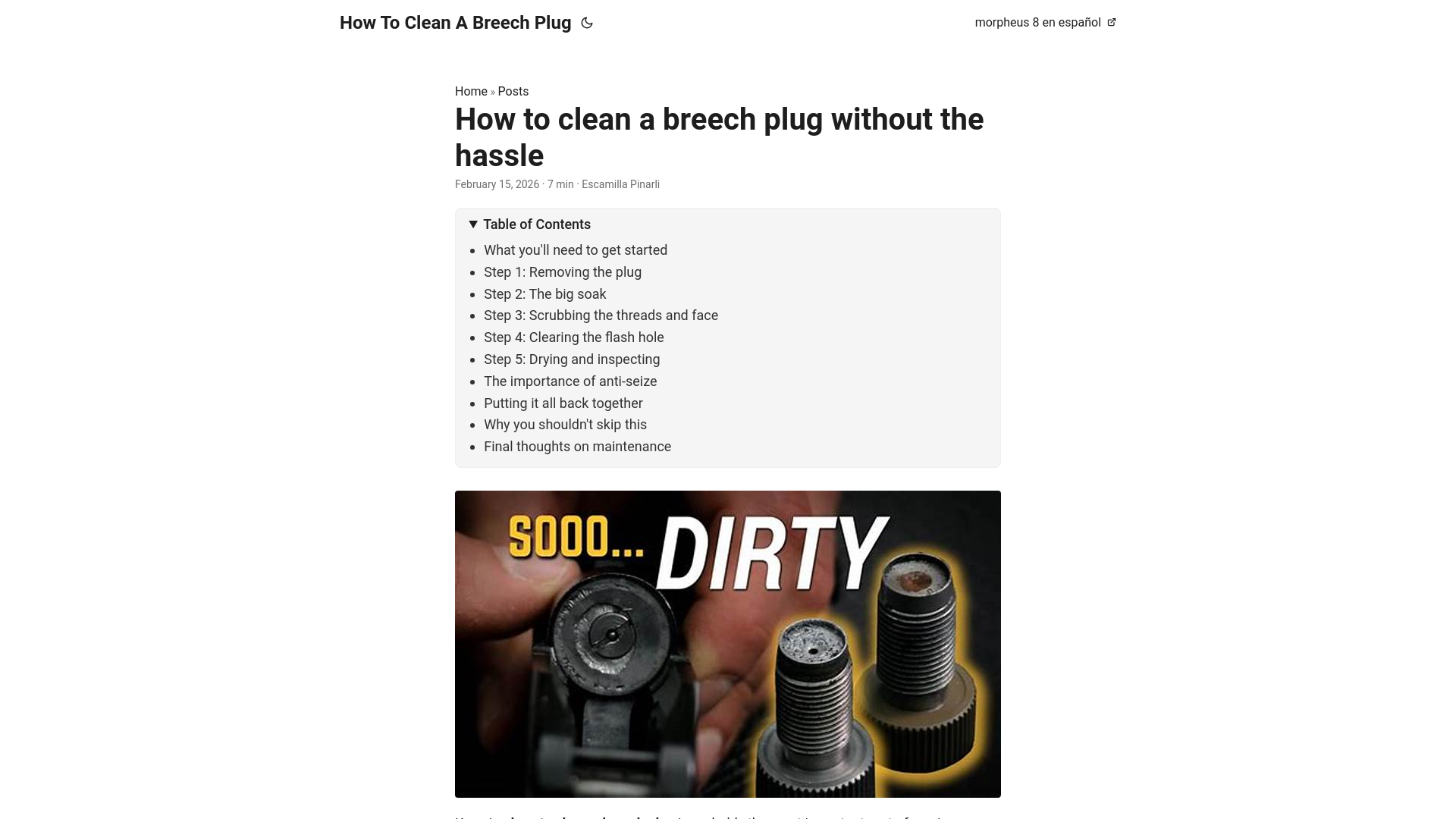 website screenshot of https://how-to-clean-a-breech-plug.pages.dev/