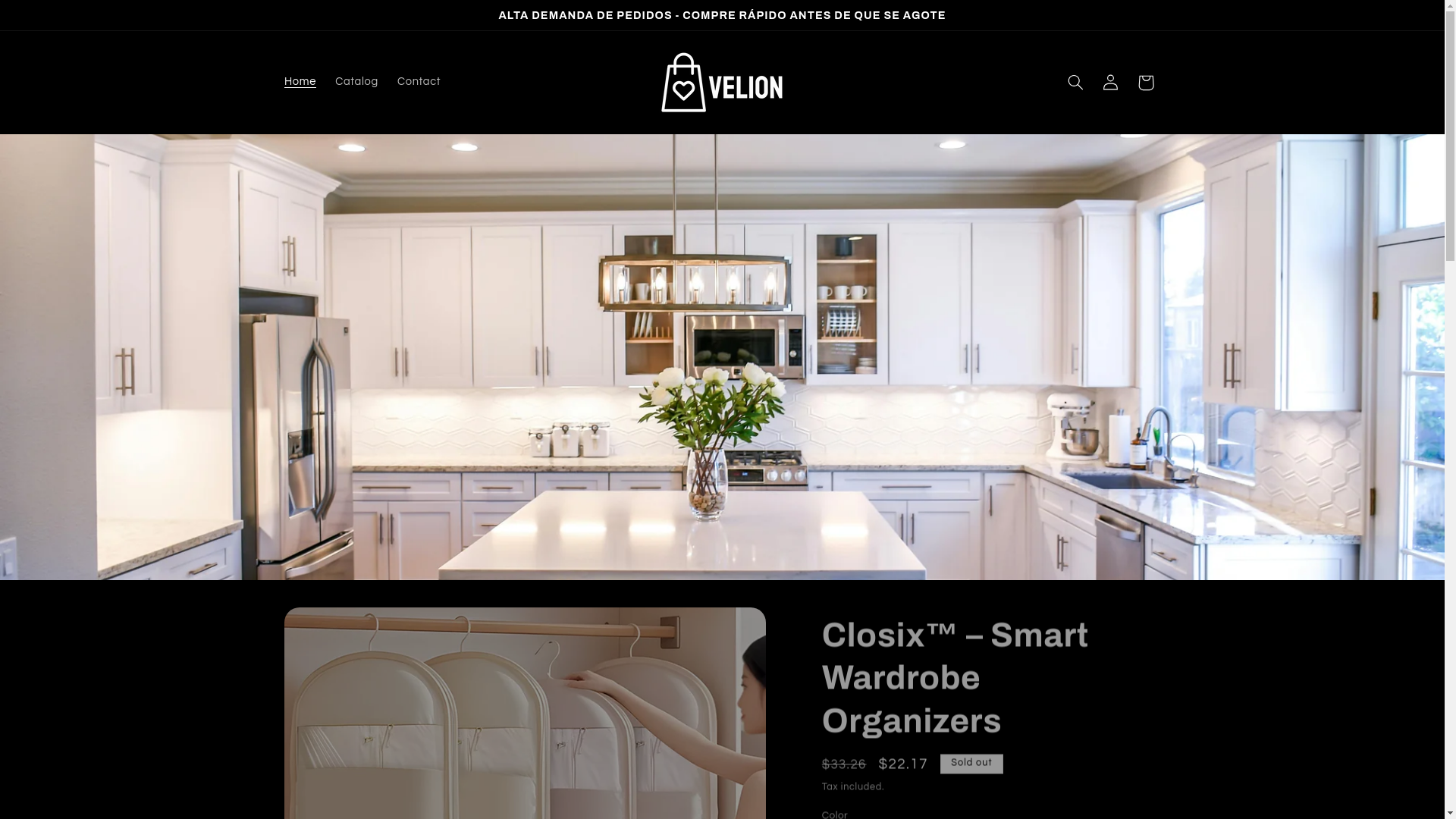 website screenshot of https://velionshop.com/