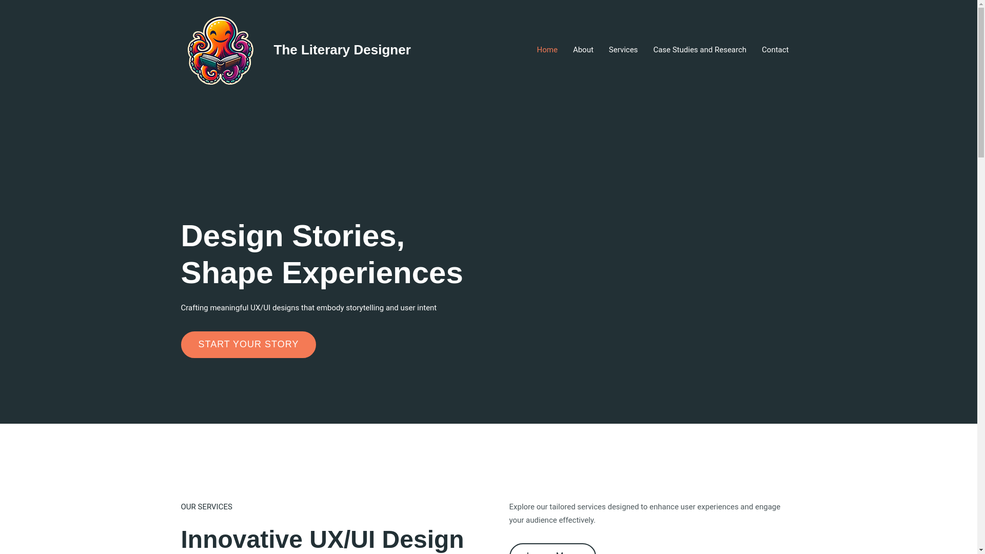 website screenshot of https://theliterarydesigner.com/
