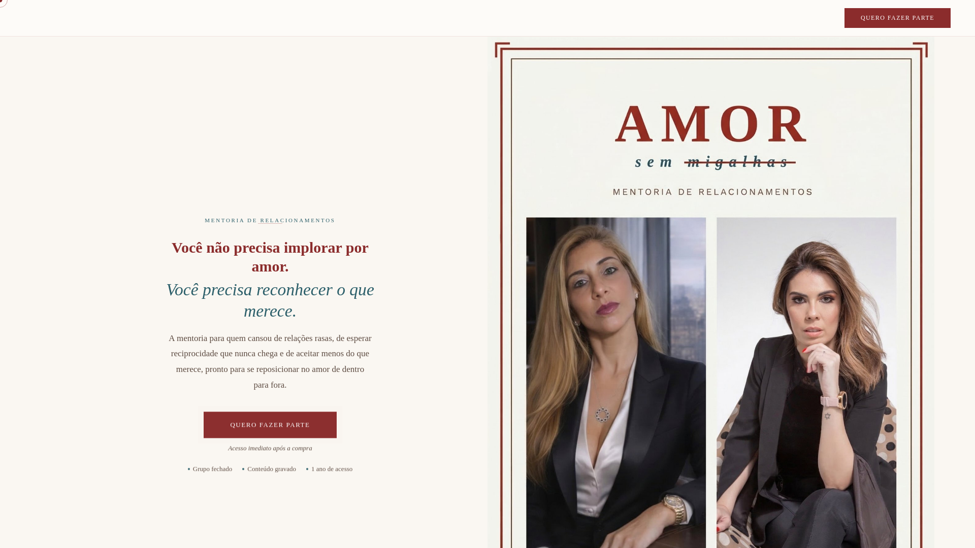 website screenshot of https://amorsemmigalhas.pages.dev/