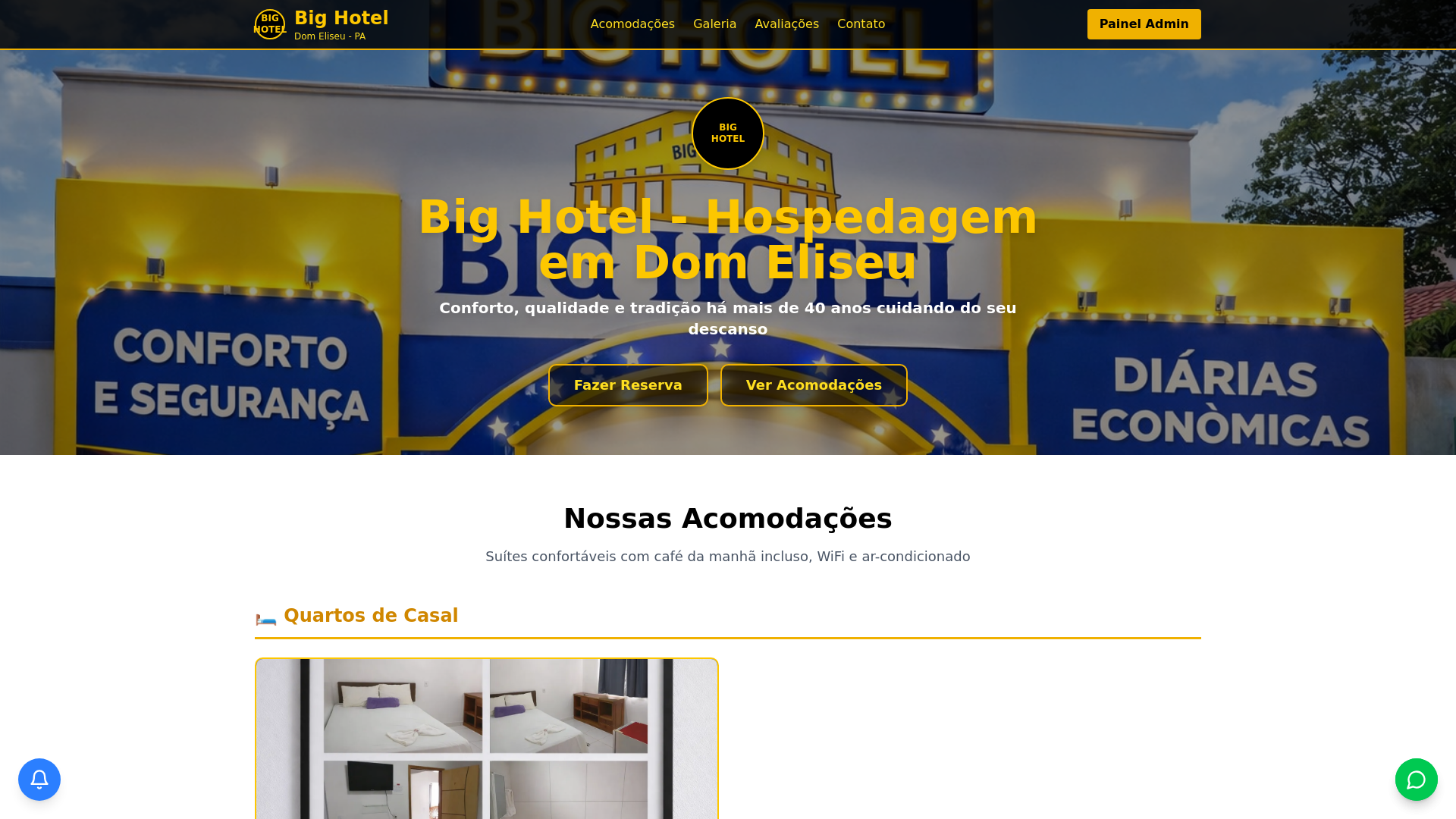 website screenshot of https://bighotel.casa