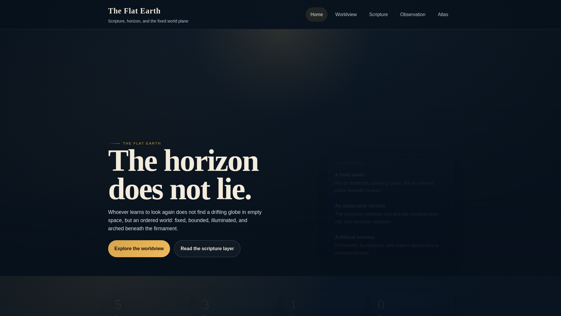 website screenshot of https://flatearthlens.com/