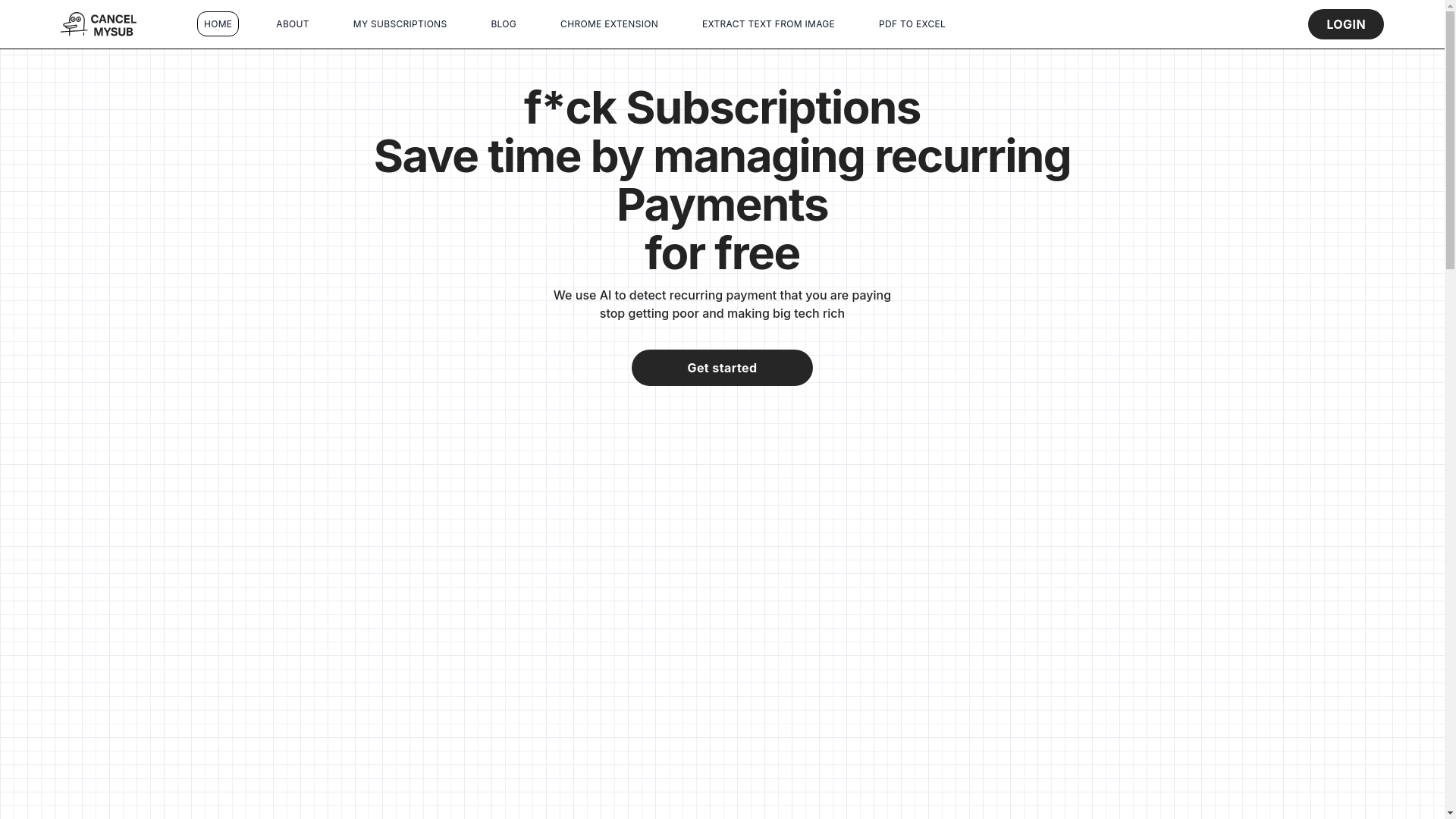 website screenshot of https://cancelmysub.io/