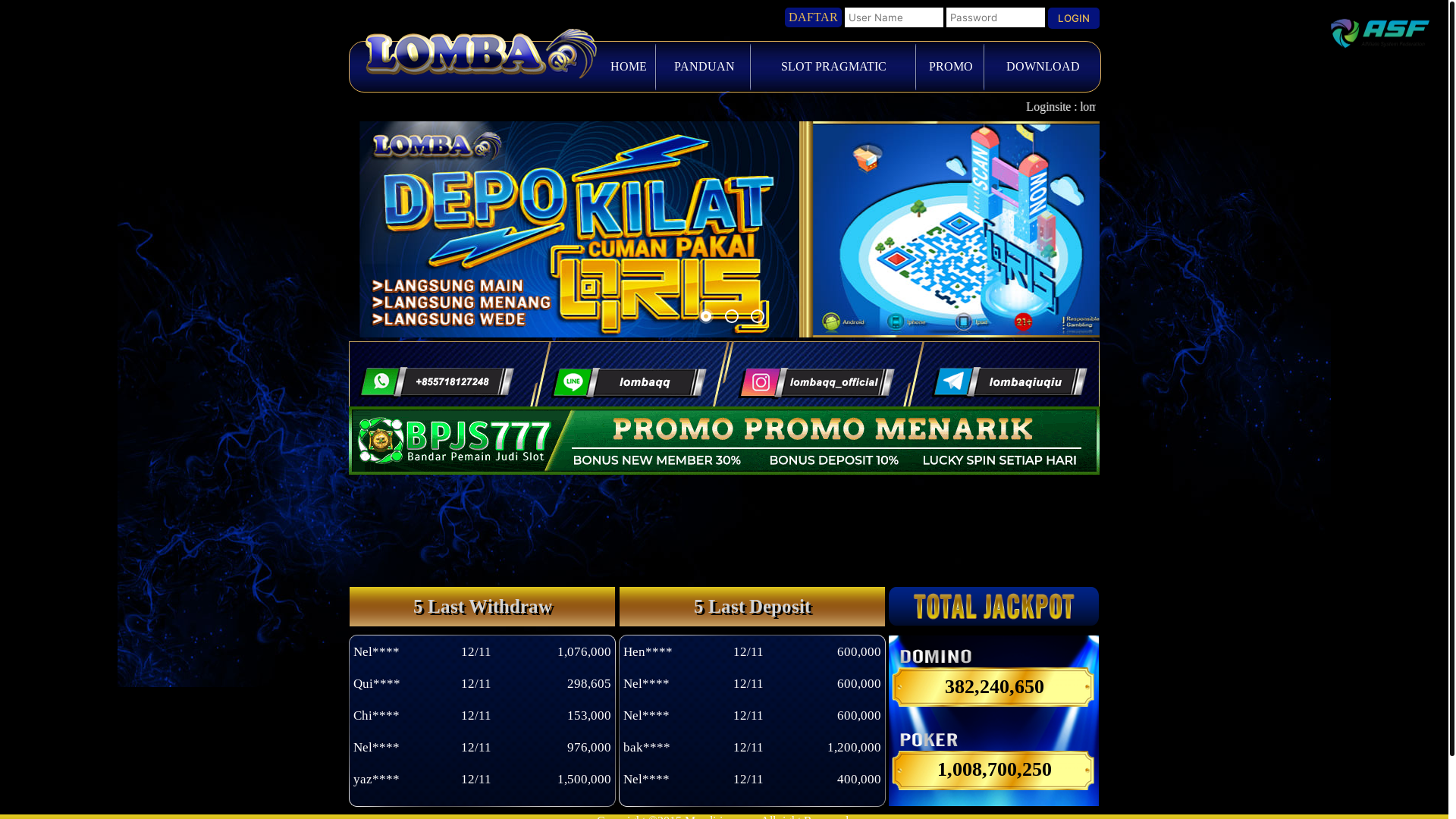 website screenshot of https://viplombaqq.link/